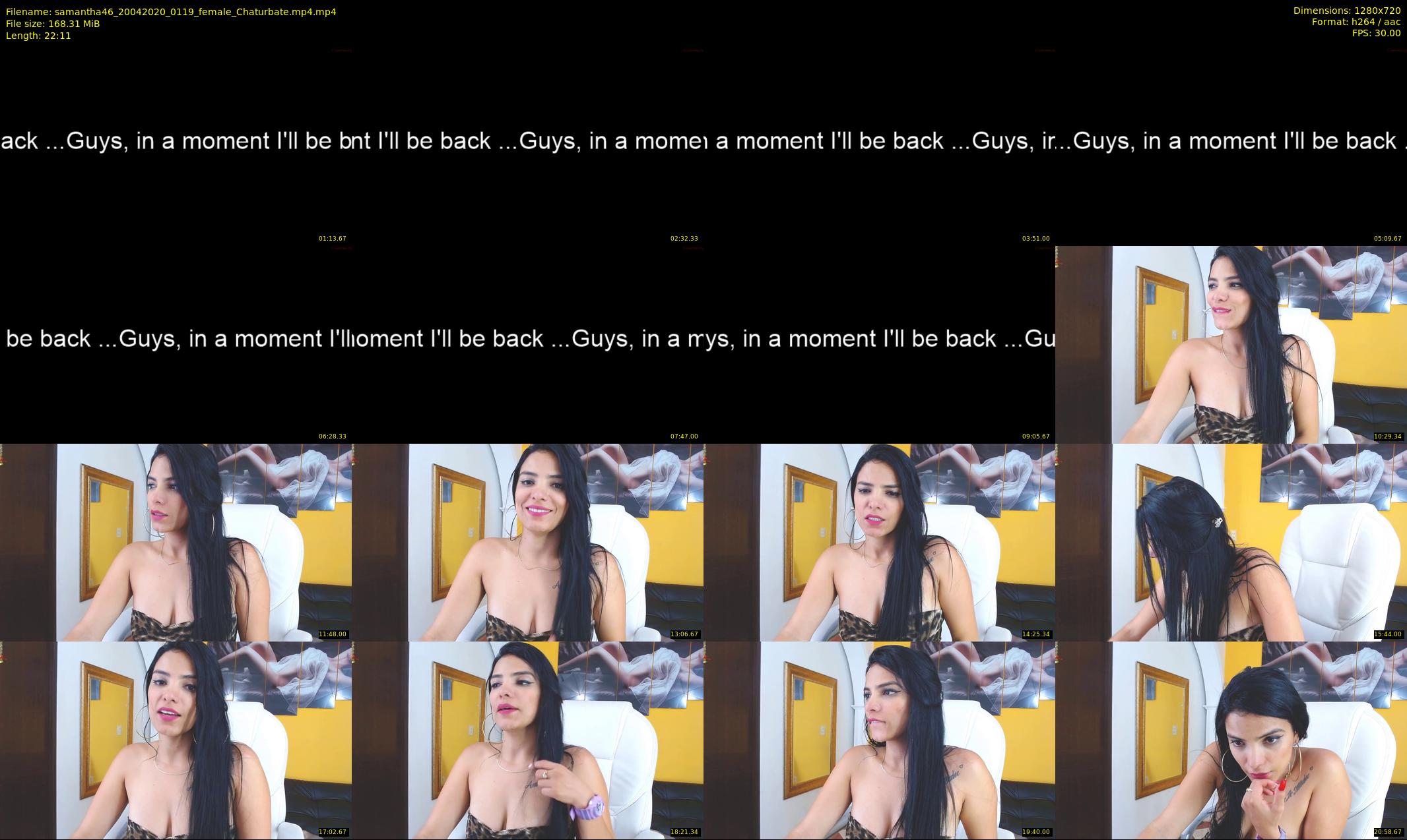 samantha46 — 23 minute Chaturbate female cam show recording, 720p, Apr 20, 2020
