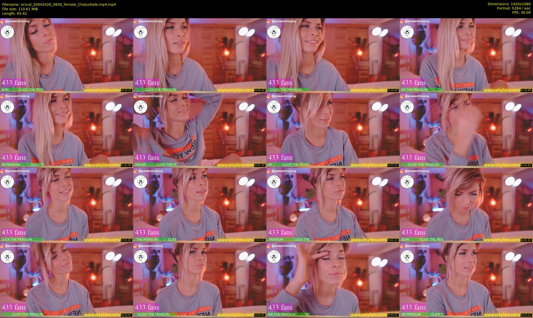 ocicat — 6 minute Chaturbate female cam show recording, 1080p, Apr 20, 2020