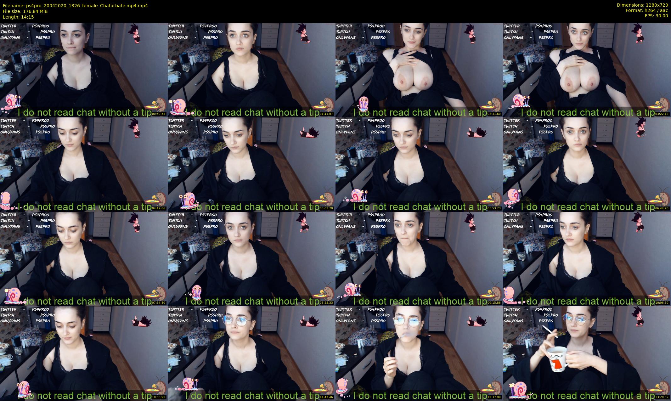 ps4pro — 15 minute Chaturbate female cam show recording, 720p, Apr 20, 2020