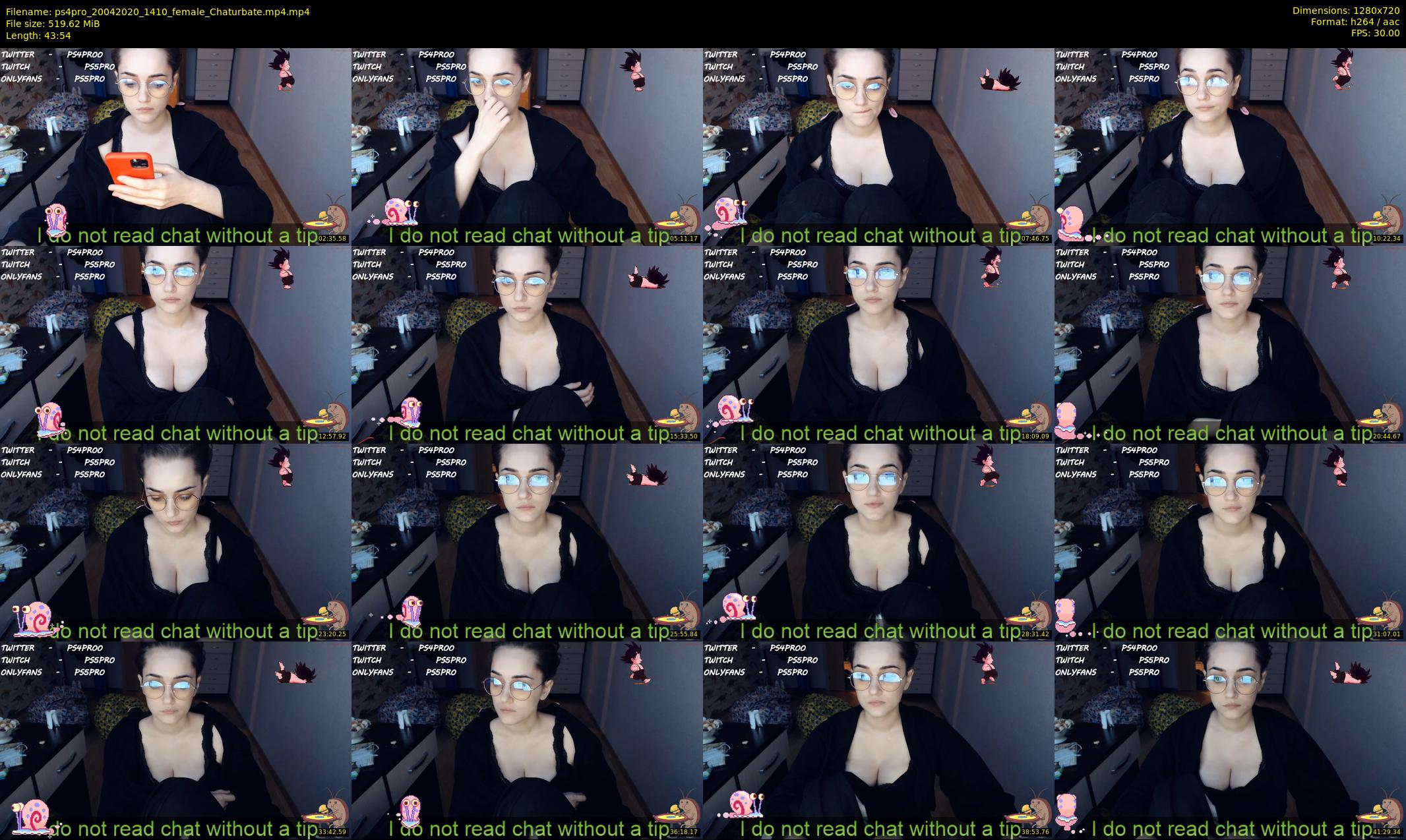 ps4pro — 44 minute Chaturbate female cam show recording, 720p, Apr 20, 2020