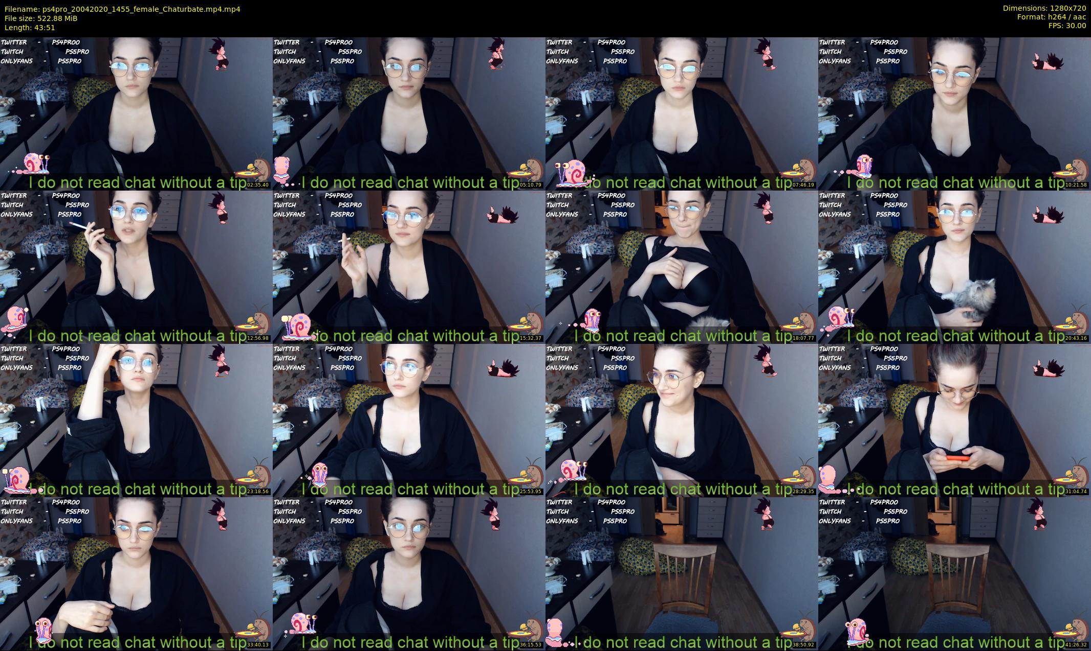 ps4pro — 44 minute Chaturbate female cam show recording, 720p, Apr 20, 2020