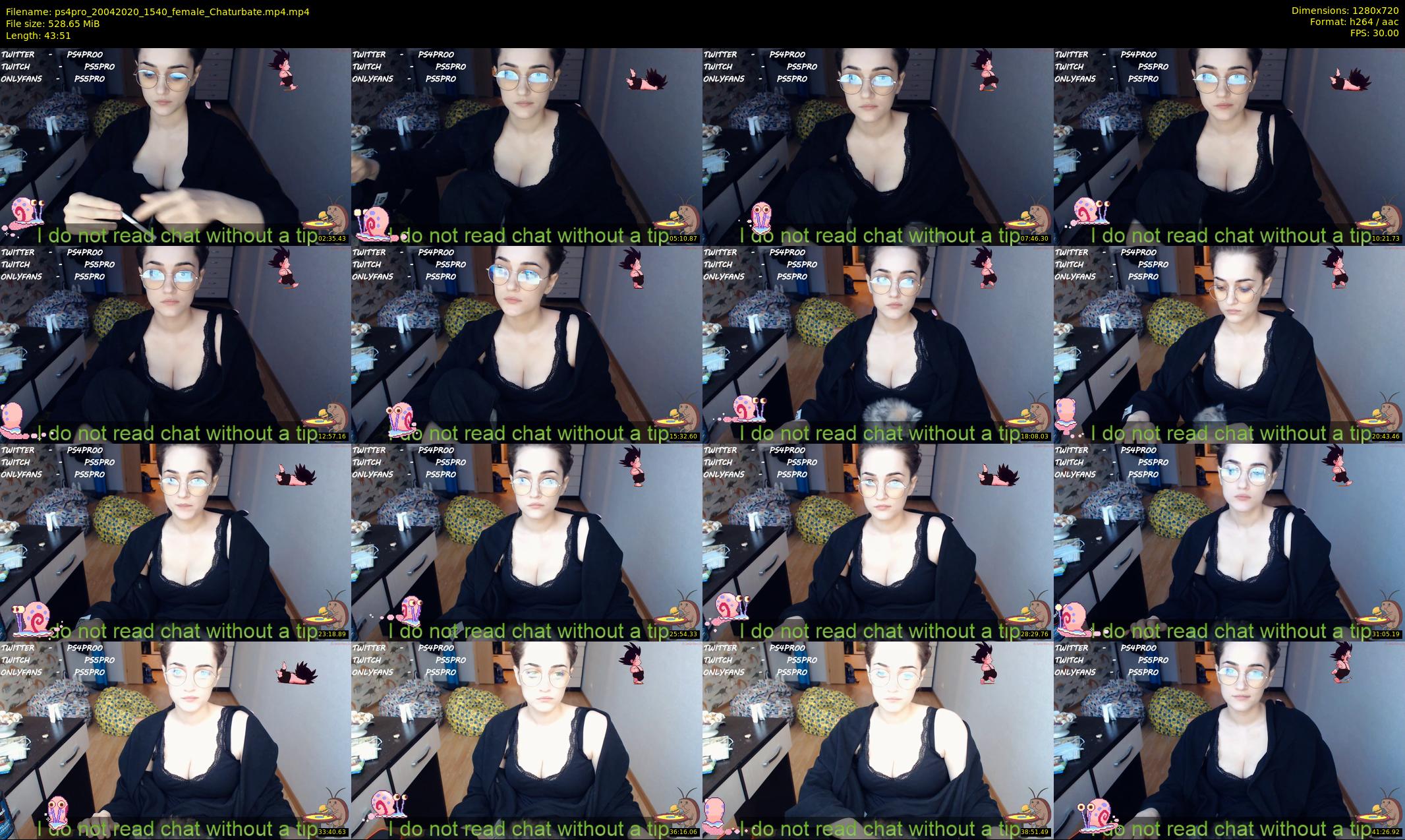 ps4pro — 44 minute Chaturbate female cam show recording, 720p, Apr 20, 2020