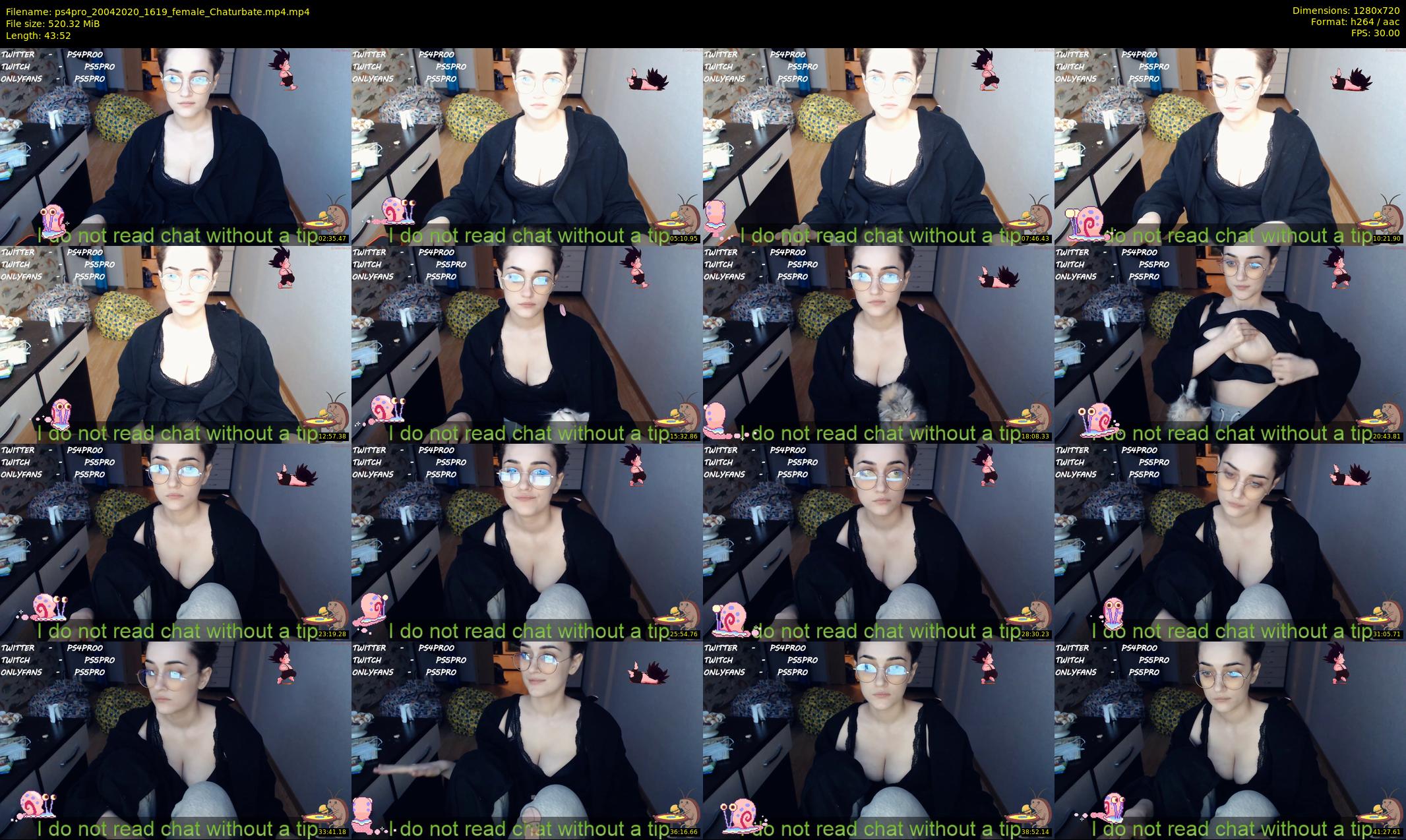 ps4pro — 44 minute Chaturbate female cam show recording, 720p, Apr 20, 2020