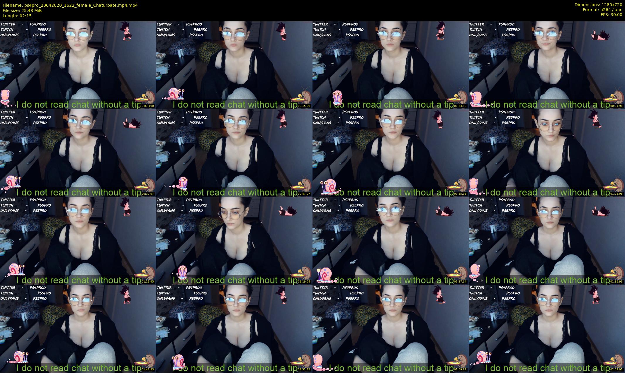 ps4pro — 3 minute Chaturbate female cam show recording, 720p, Apr 20, 2020