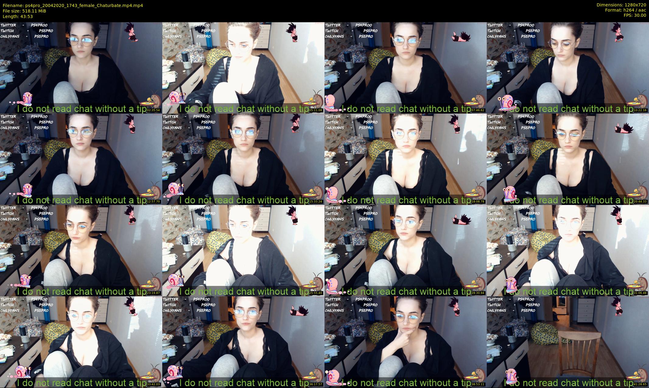 ps4pro — 44 minute Chaturbate female cam show recording, 720p, Apr 20, 2020