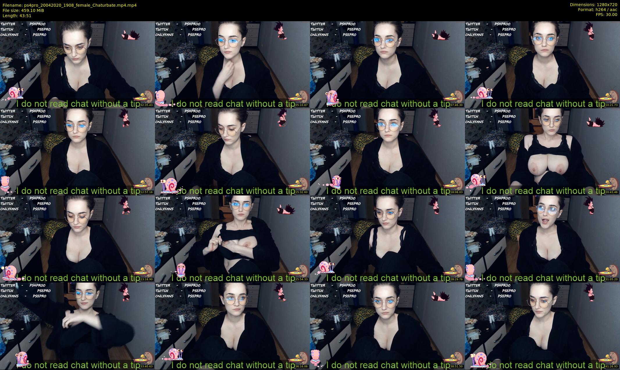 ps4pro — 44 minute Chaturbate female cam show recording, 720p, Apr 20, 2020