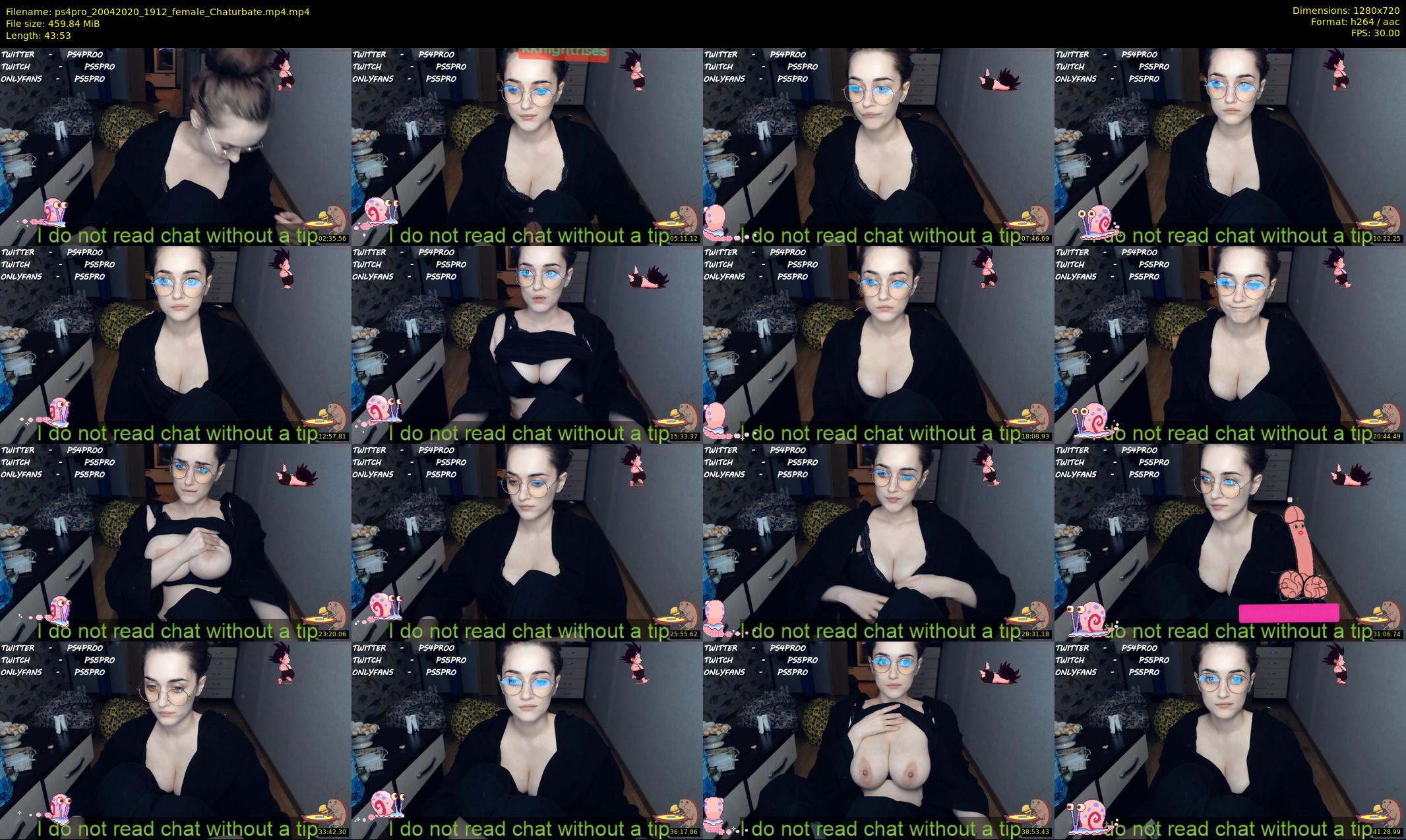 ps4pro — 44 minute Chaturbate female cam show recording, 720p, Apr 20, 2020