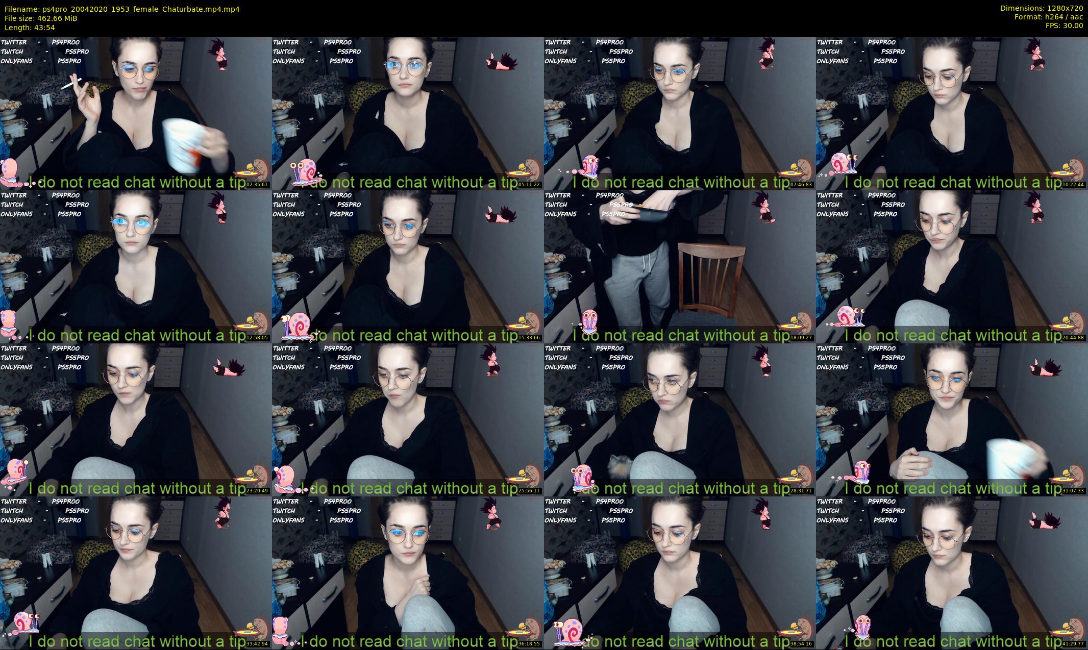 ps4pro — 44 minute Chaturbate female cam show recording, 720p, Apr 20, 2020