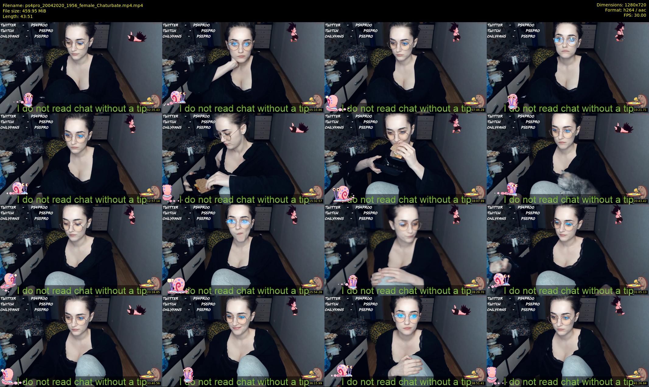 ps4pro — 44 minute Chaturbate female cam show recording, 720p, Apr 20, 2020