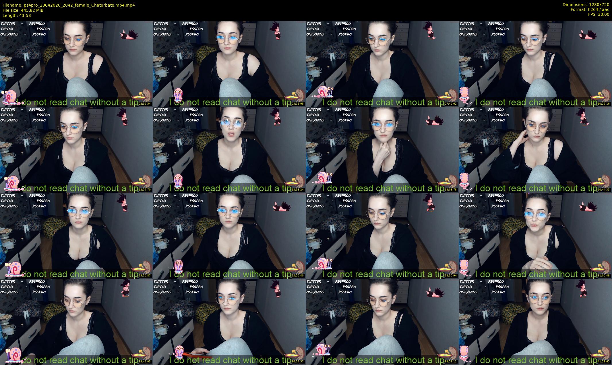 ps4pro — 44 minute Chaturbate female cam show recording, 720p, Apr 20, 2020