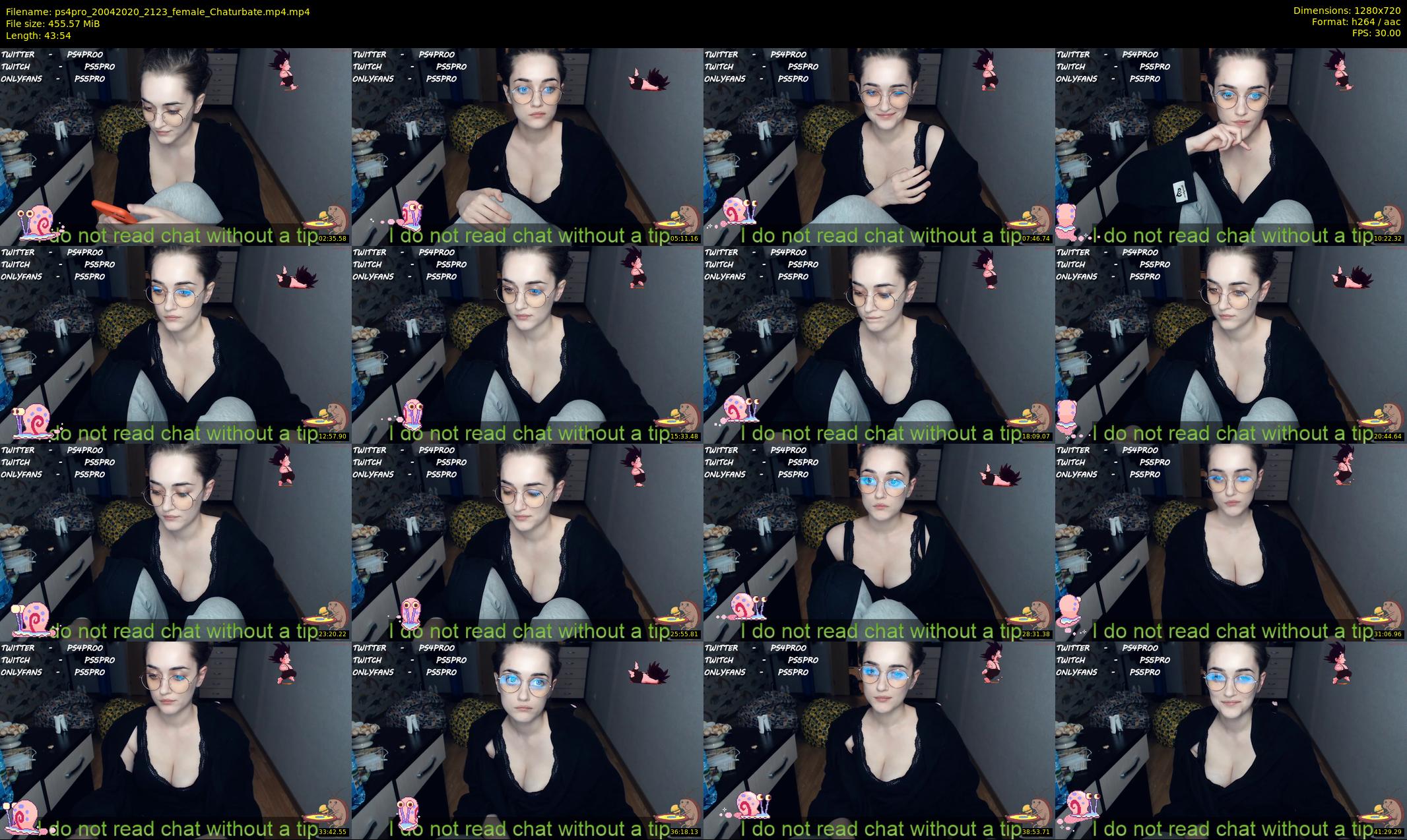 ps4pro — 44 minute Chaturbate female cam show recording, 720p, Apr 20, 2020
