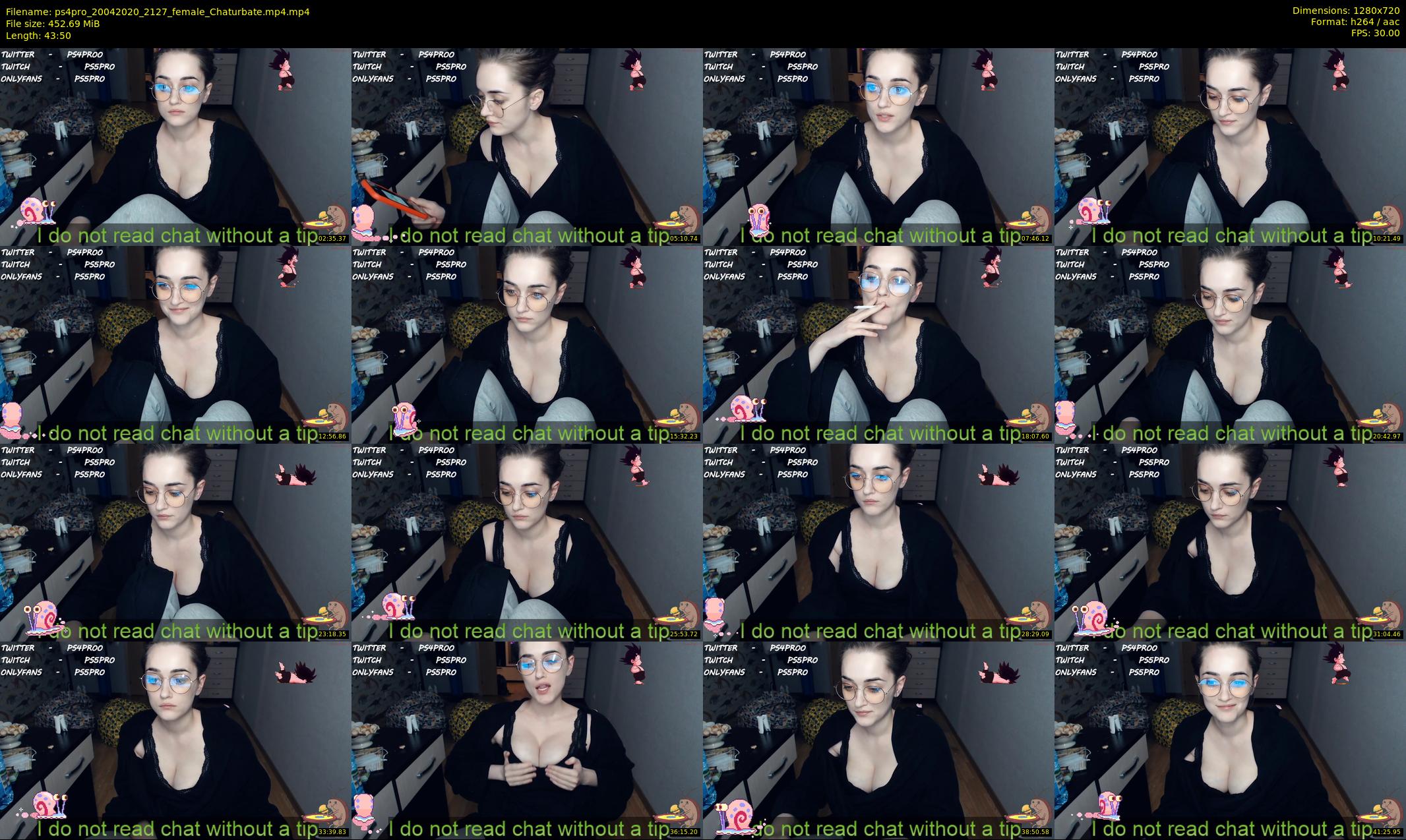 ps4pro — 44 minute Chaturbate female cam show recording, 720p, Apr 20, 2020