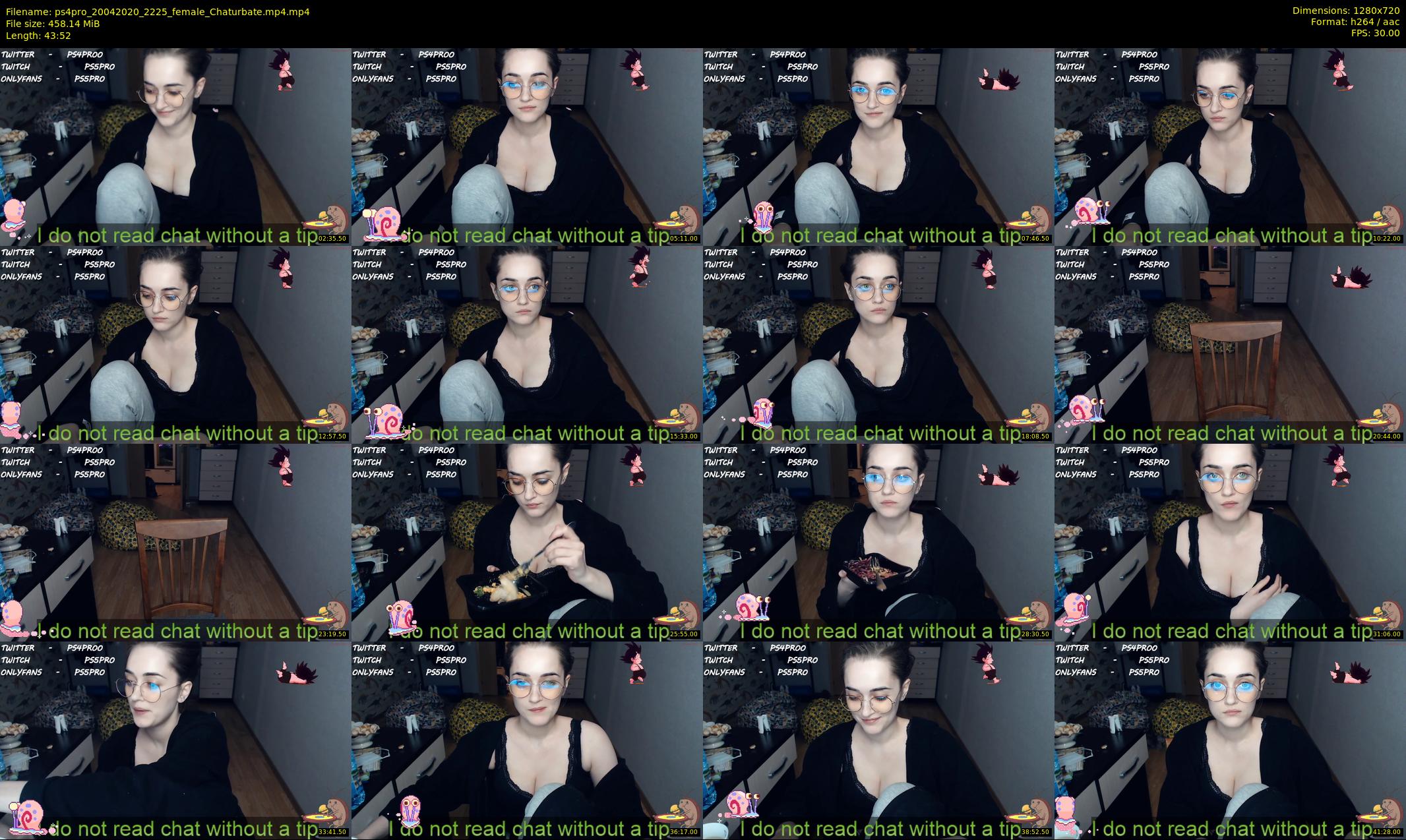 ps4pro — 44 minute Chaturbate female cam show recording, 720p, Apr 20, 2020