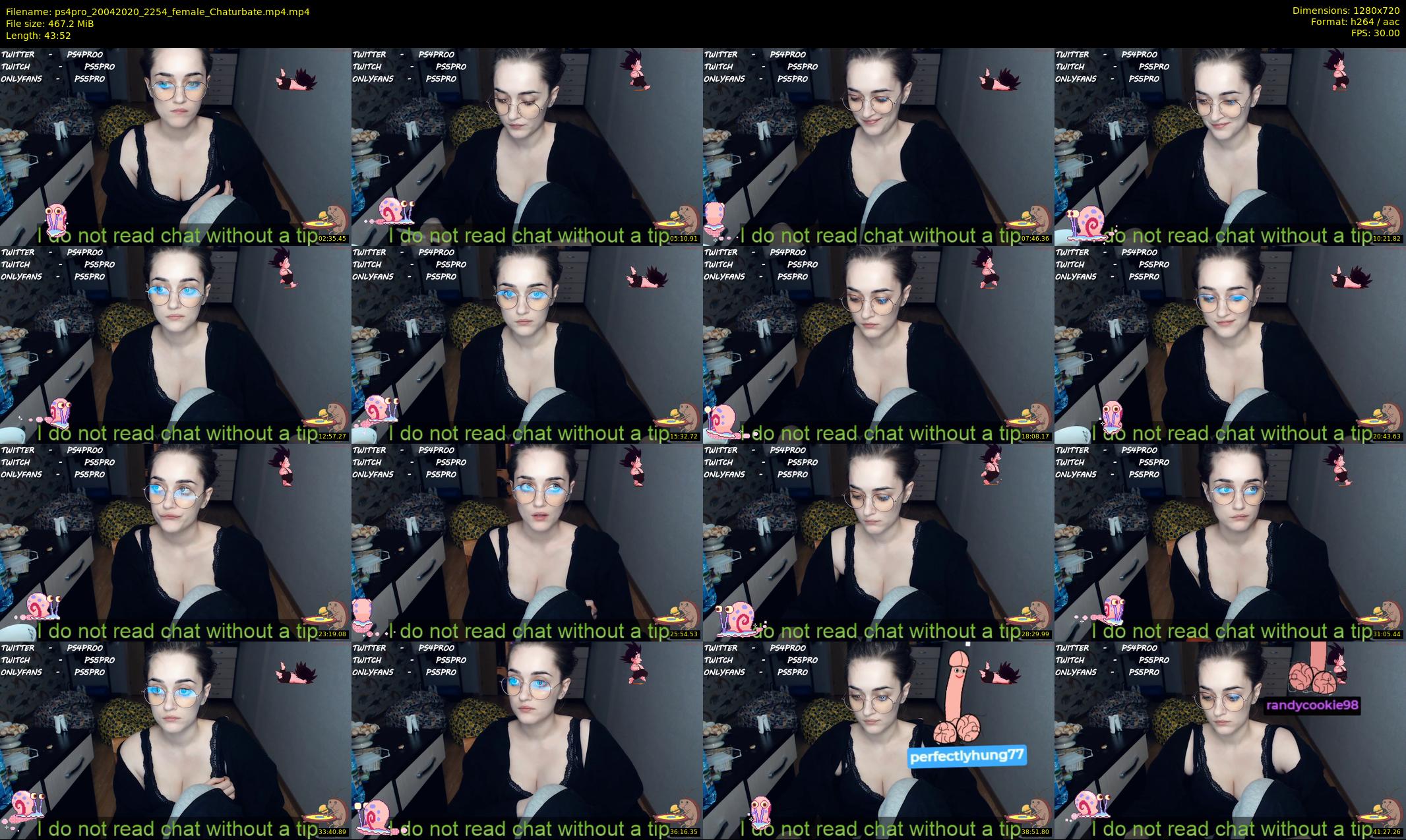 ps4pro — 44 minute Chaturbate female cam show recording, 720p, Apr 20, 2020