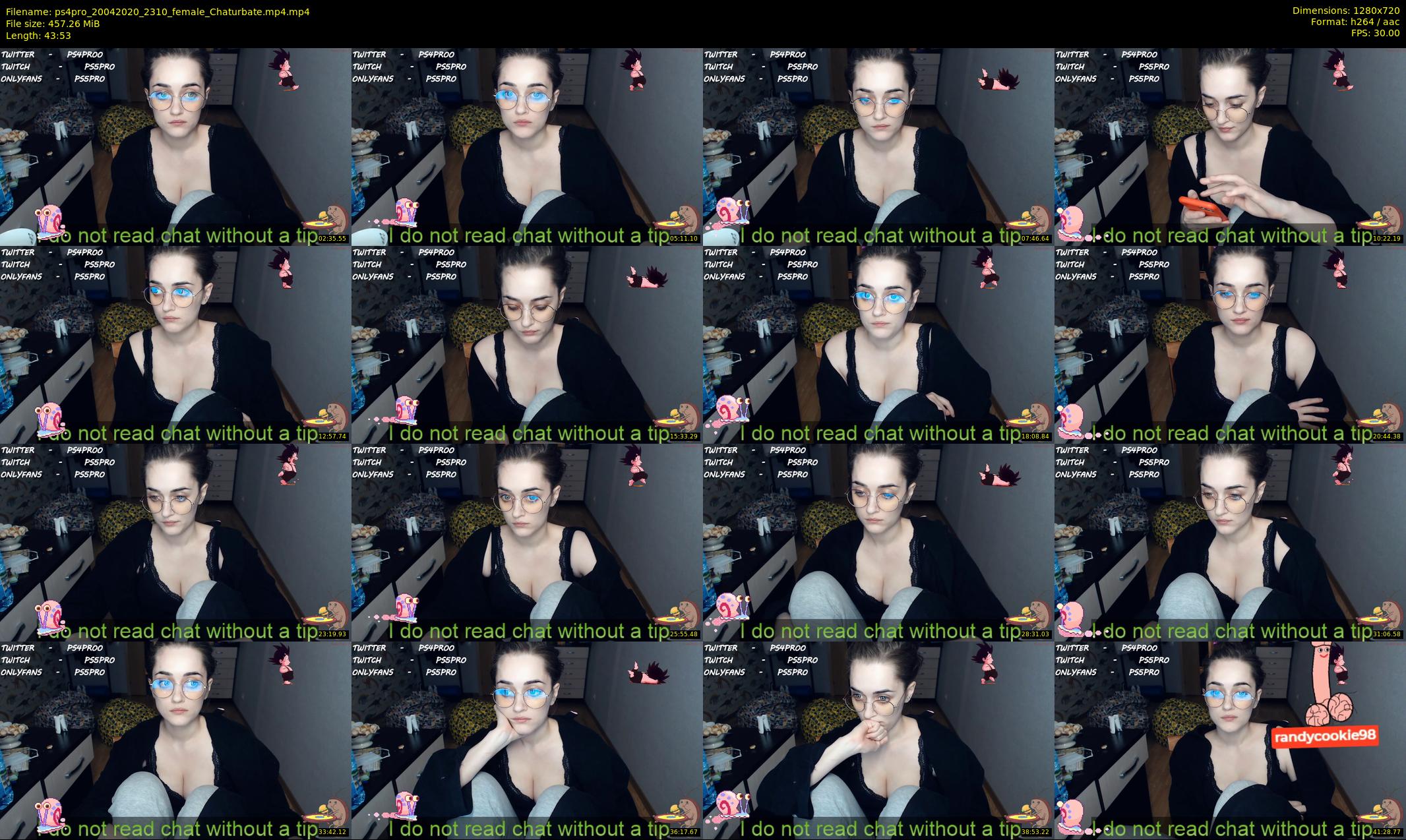 ps4pro — 44 minute Chaturbate female cam show recording, 720p, Apr 20, 2020