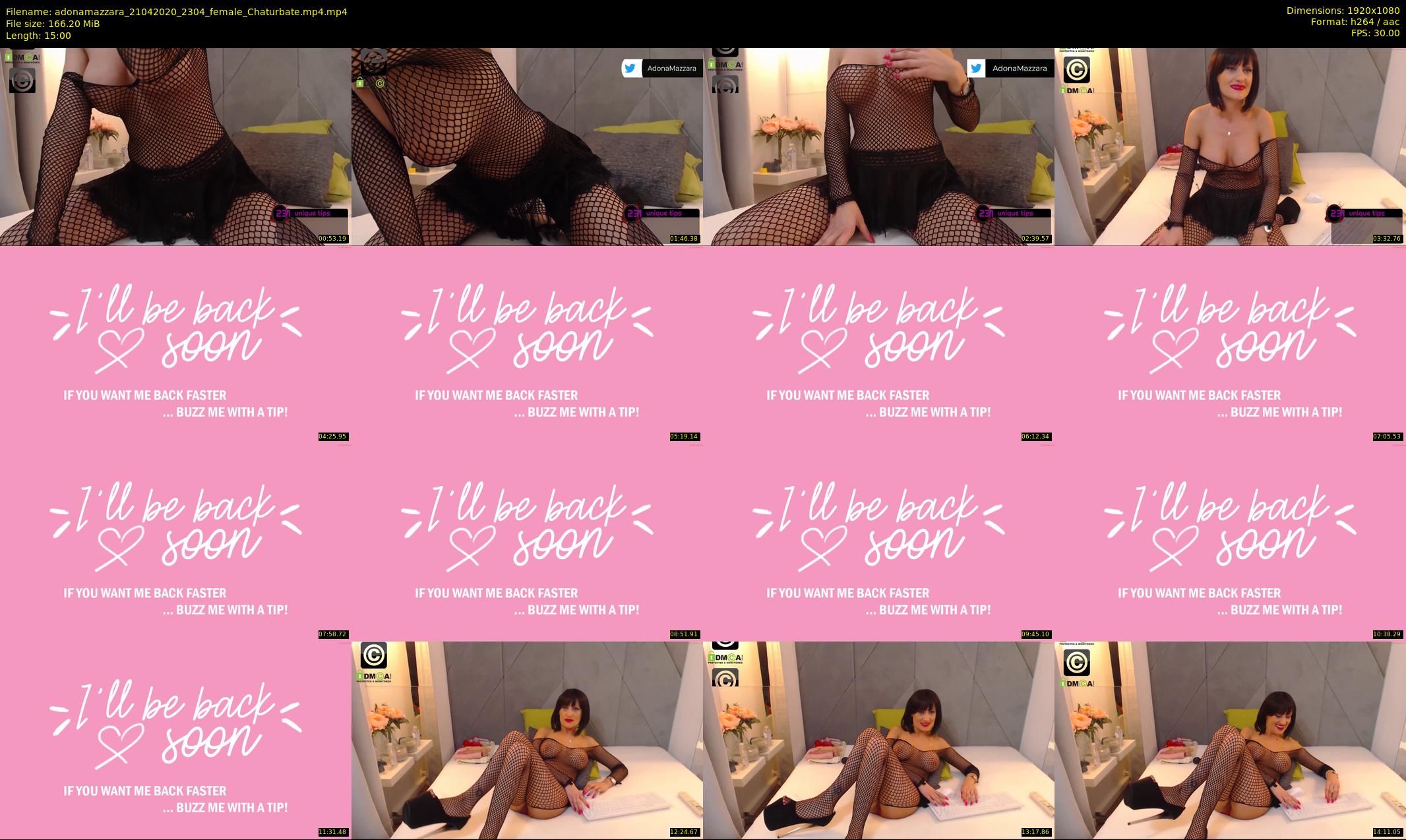 adonamazzara — 15 minute Chaturbate female cam show recording, 1080p, Apr 21, 2020