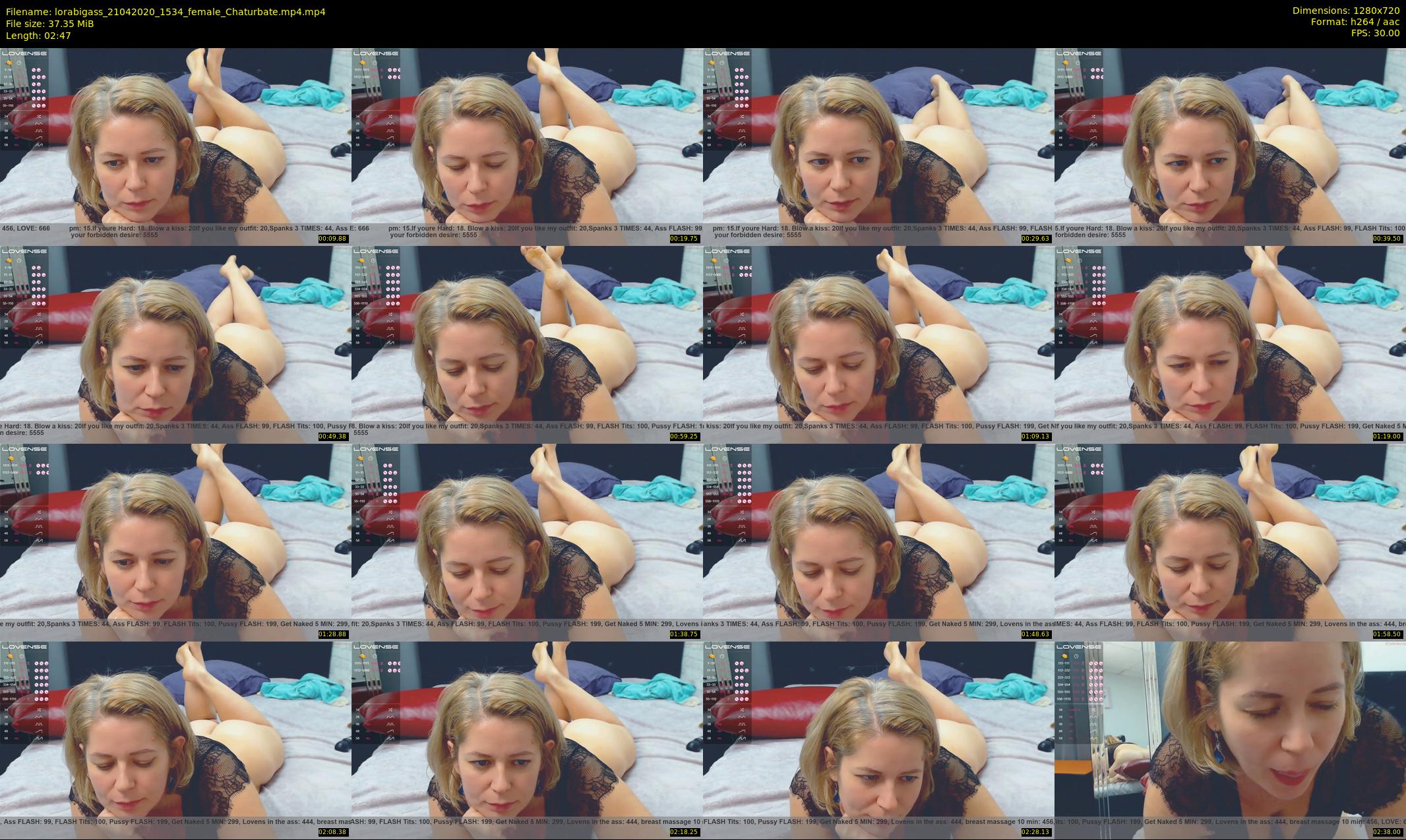 lorabigass — 3 minute Chaturbate female cam show recording, 720p, Apr 21, 2020