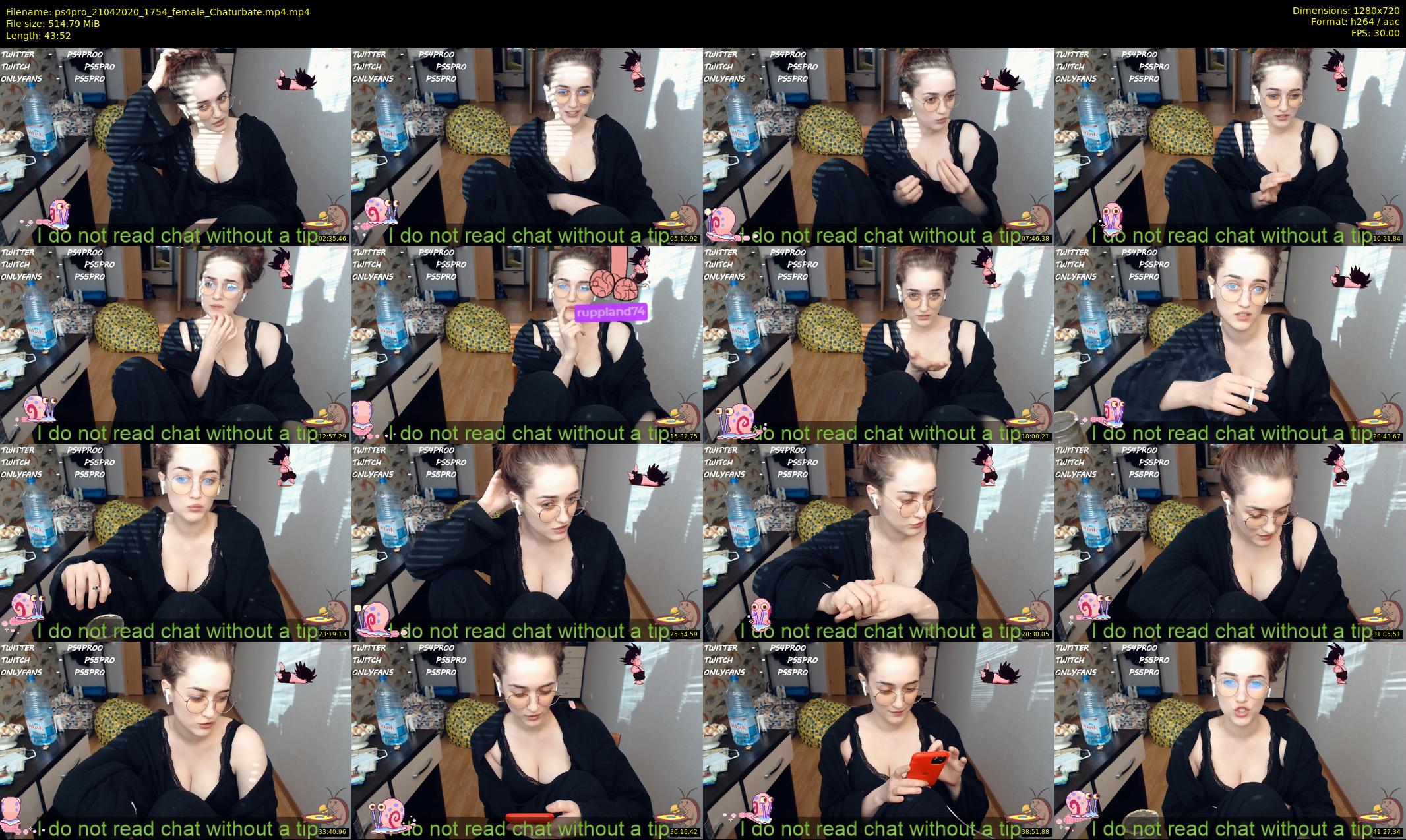 ps4pro — 44 minute Chaturbate female cam show recording, 720p, Apr 21, 2020