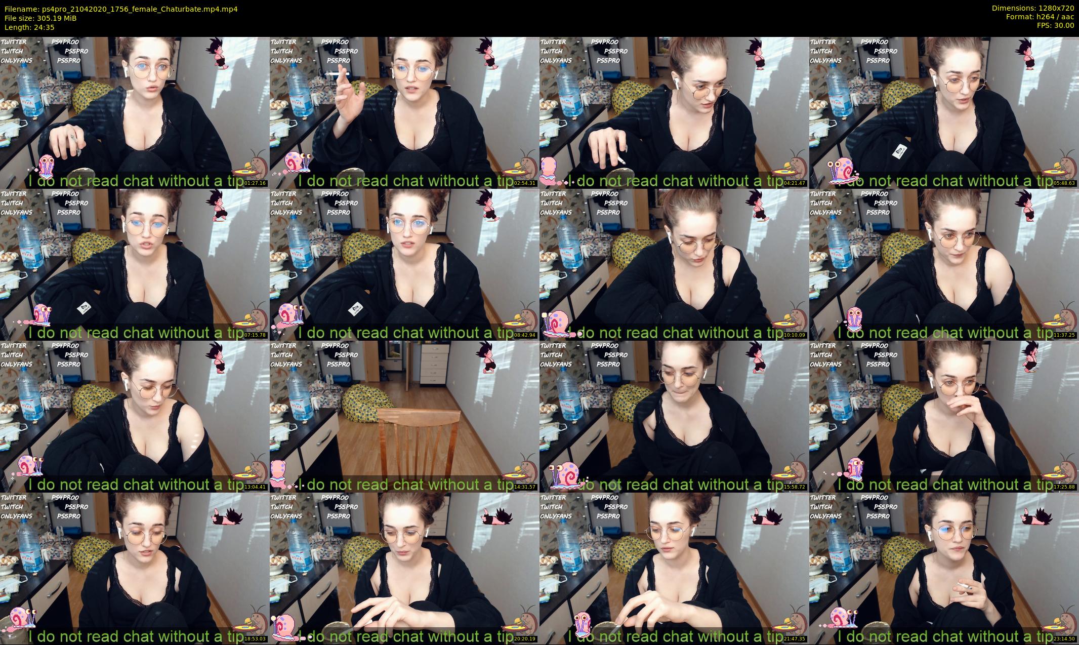 ps4pro — 25 minute Chaturbate female cam show recording, 720p, Apr 21, 2020