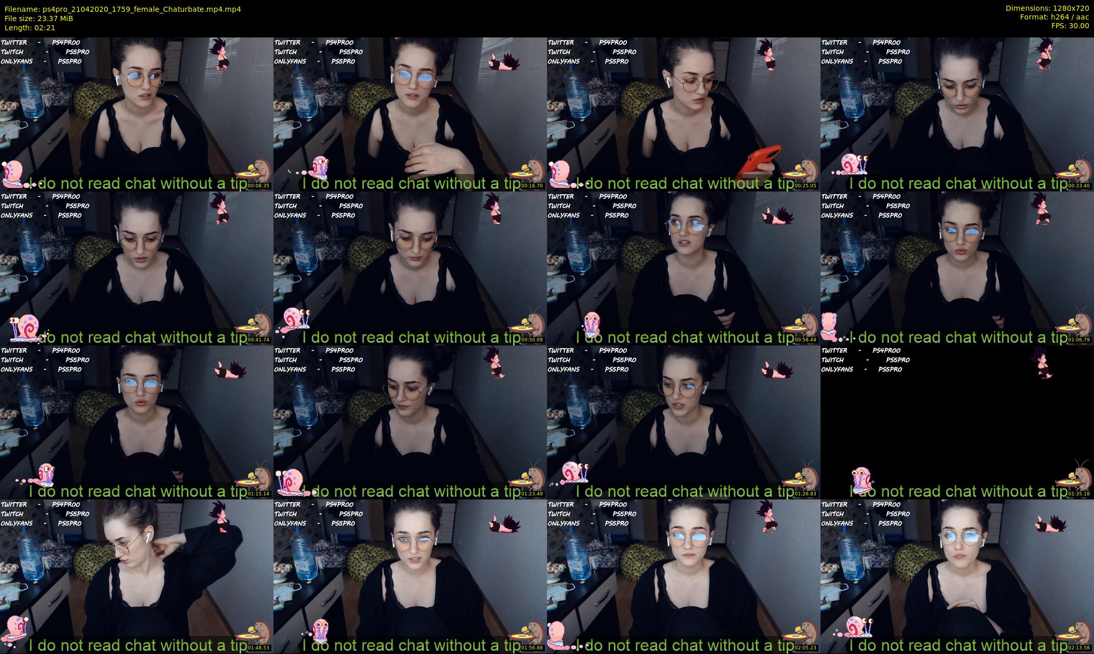 ps4pro — 3 minute Chaturbate female cam show recording, 720p, Apr 21, 2020