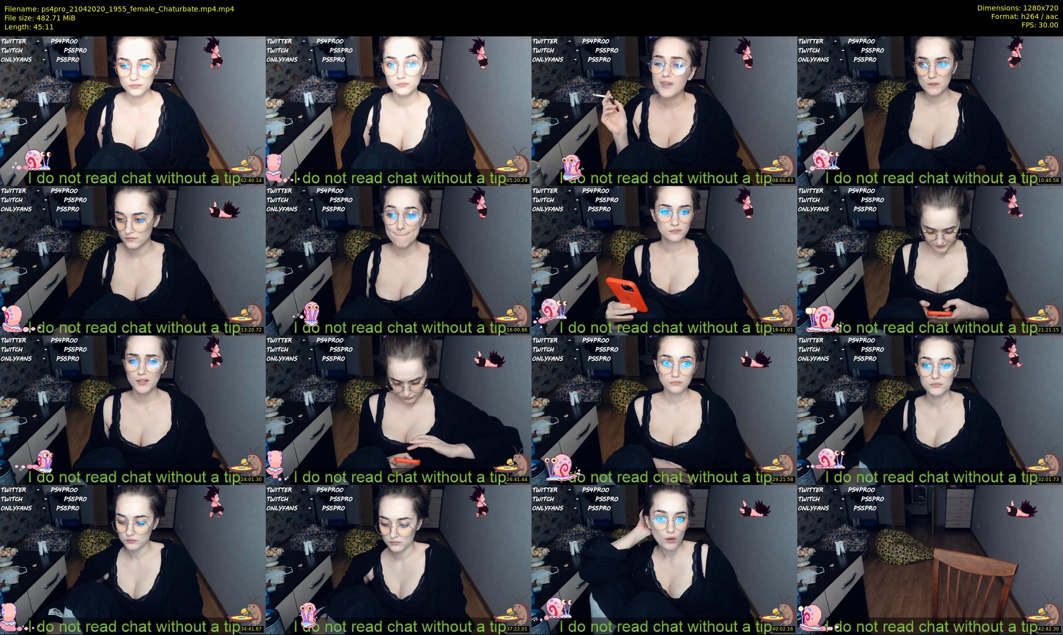ps4pro — 46 minute Chaturbate female cam show recording, 720p, Apr 21, 2020