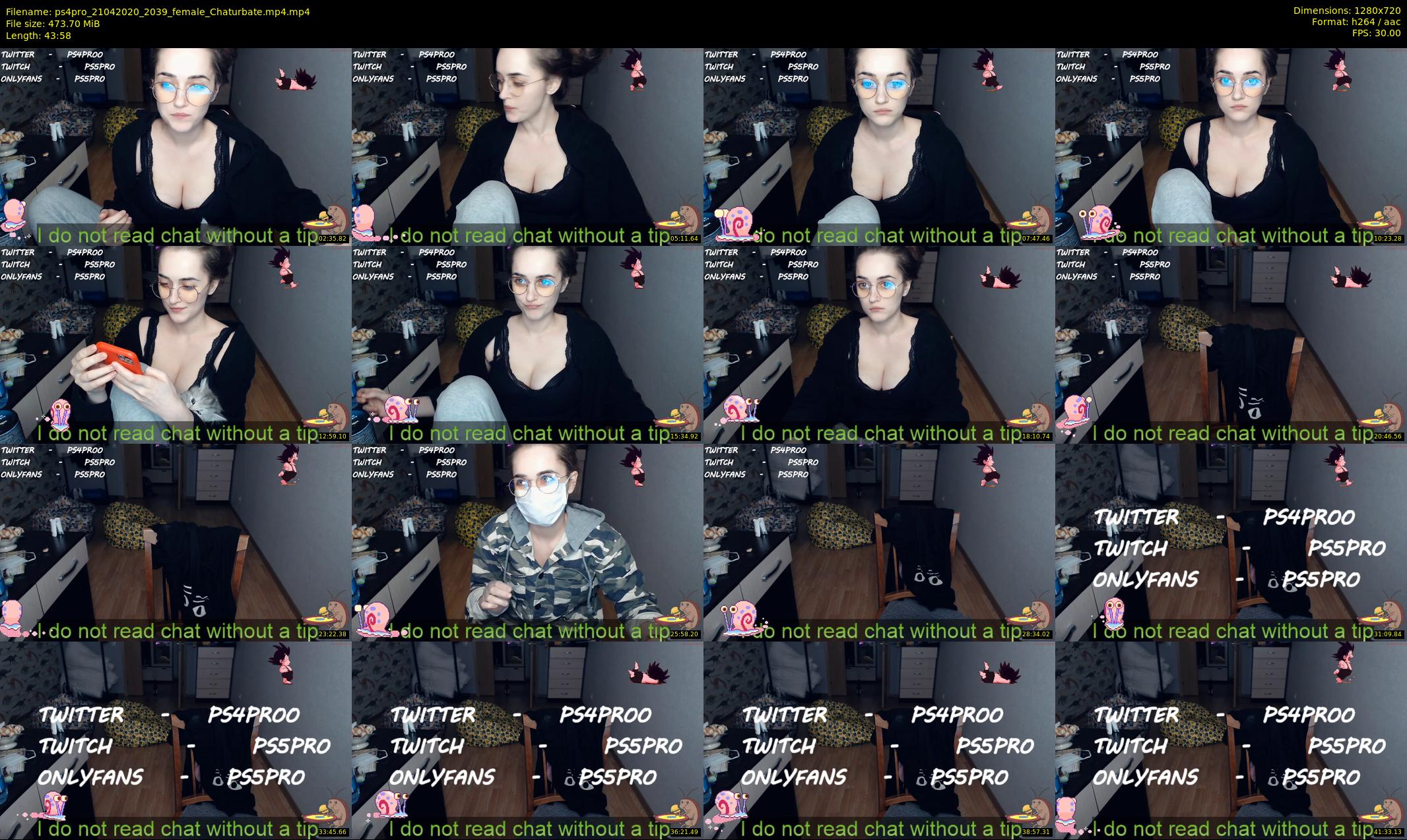 ps4pro — 44 minute Chaturbate female cam show recording, 720p, Apr 21, 2020