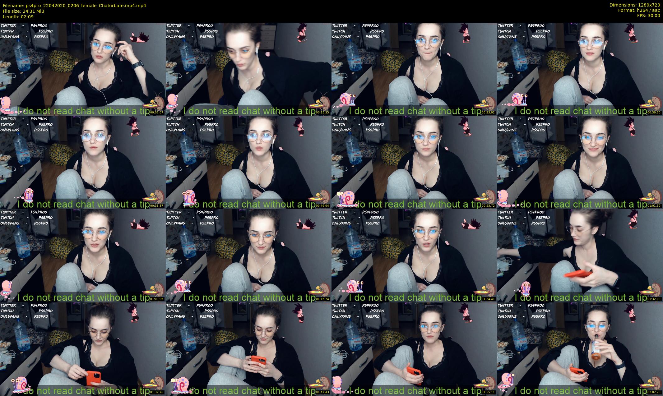 ps4pro — 3 minute Chaturbate female cam show recording, 720p, Apr 22, 2020