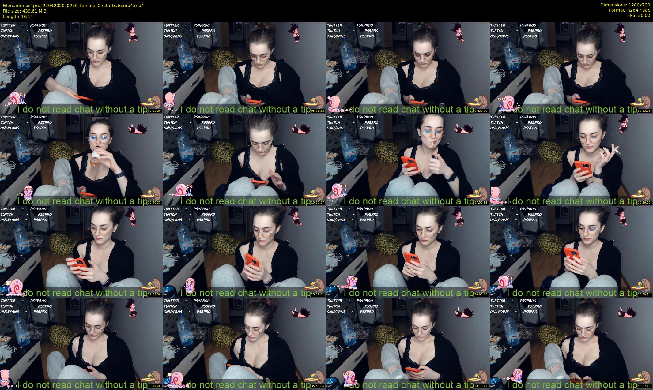 ps4pro — 44 minute Chaturbate female cam show recording, 720p, Apr 22, 2020