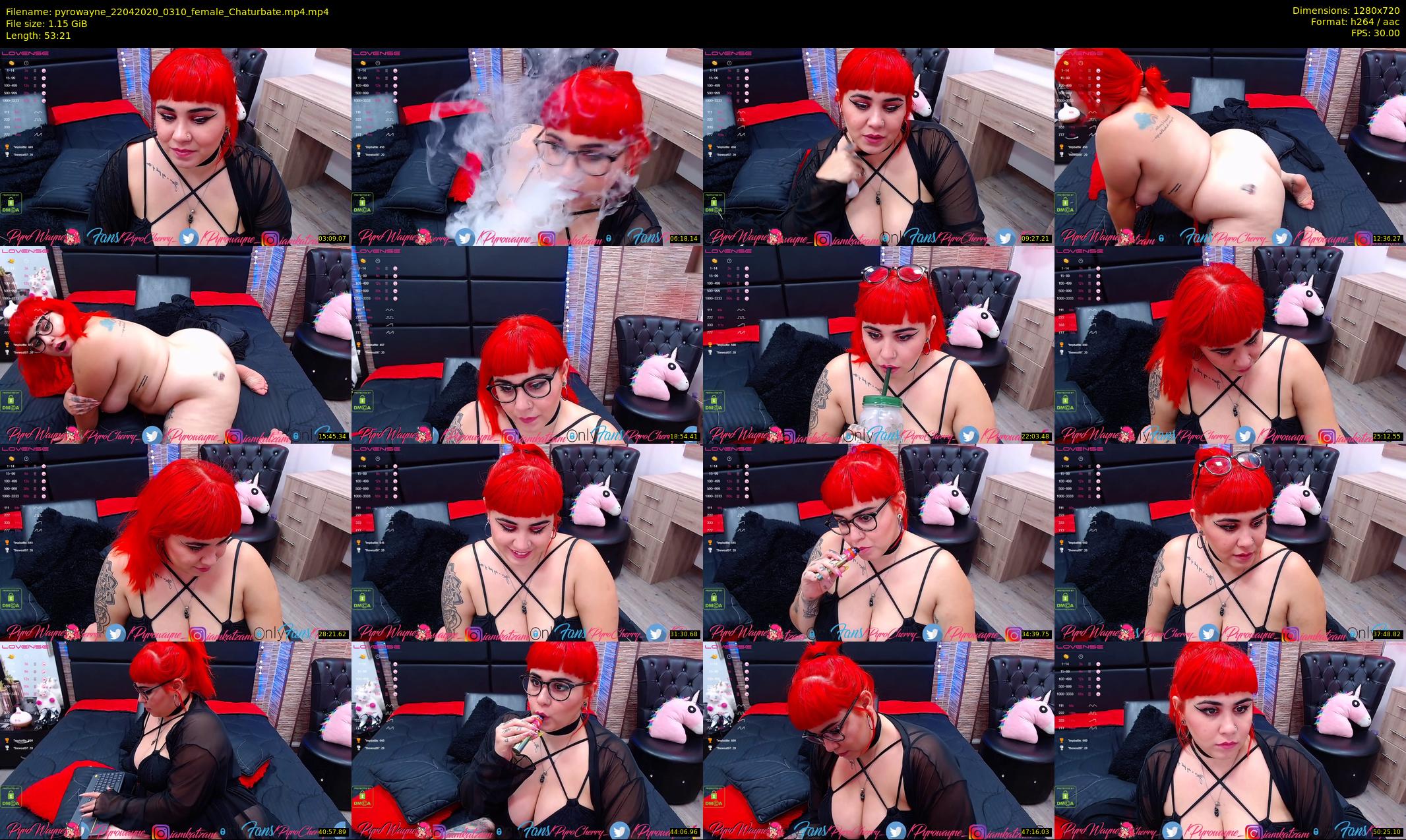 pyrowayne — 54 minute Chaturbate female cam show recording, 720p, Apr 22, 2020