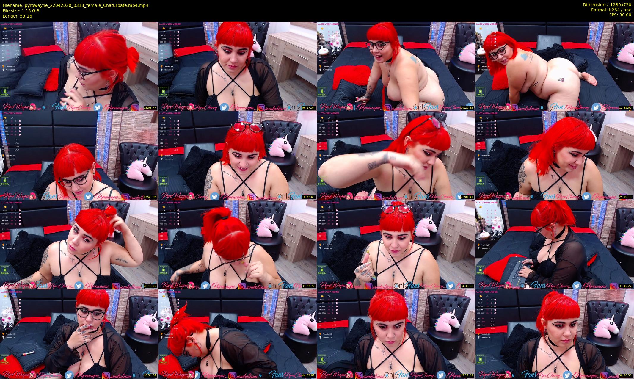 pyrowayne — 54 minute Chaturbate female cam show recording, 720p, Apr 22, 2020