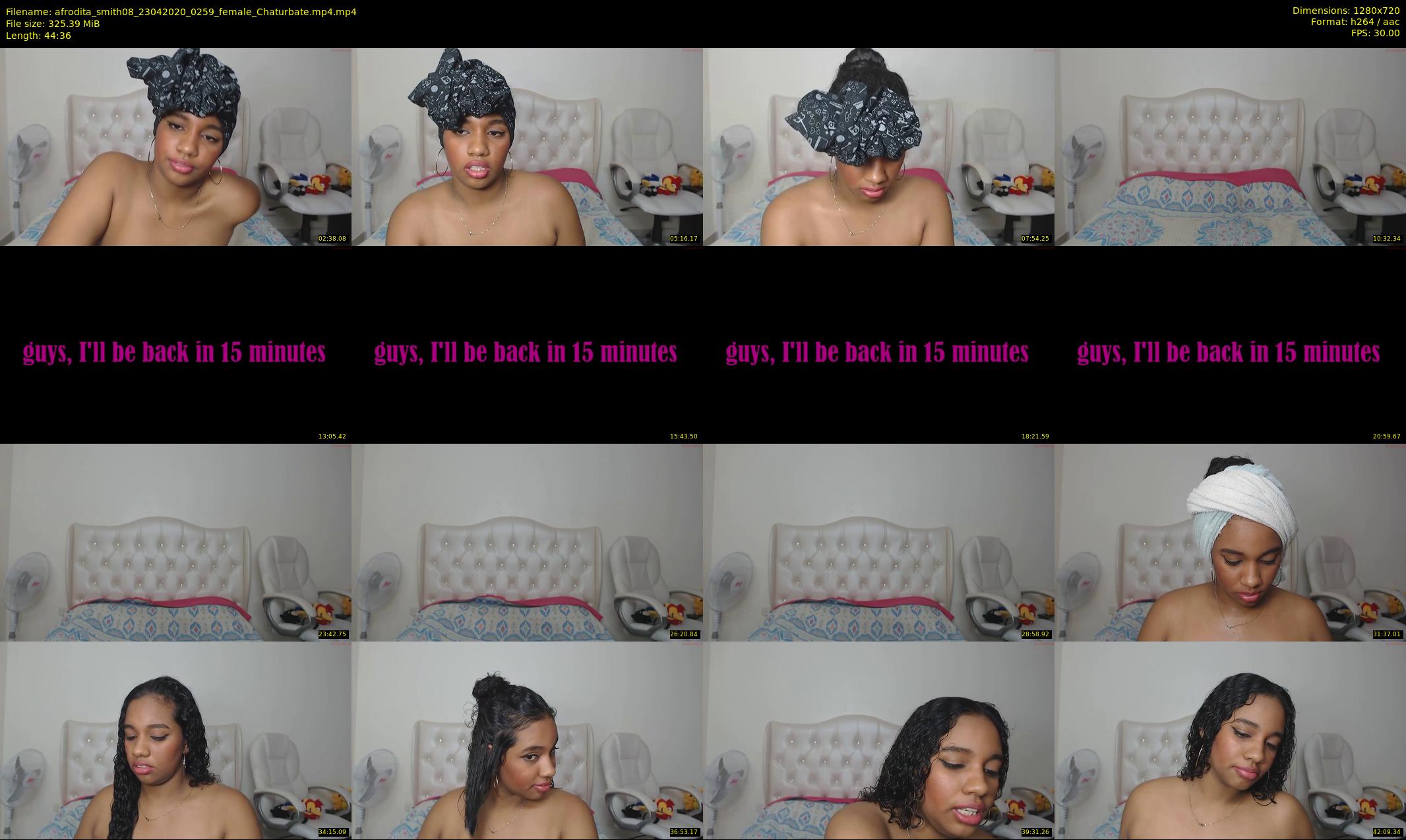 afrodita_smith08 — 45 minute Chaturbate female cam show recording, 720p, Apr 23, 2020