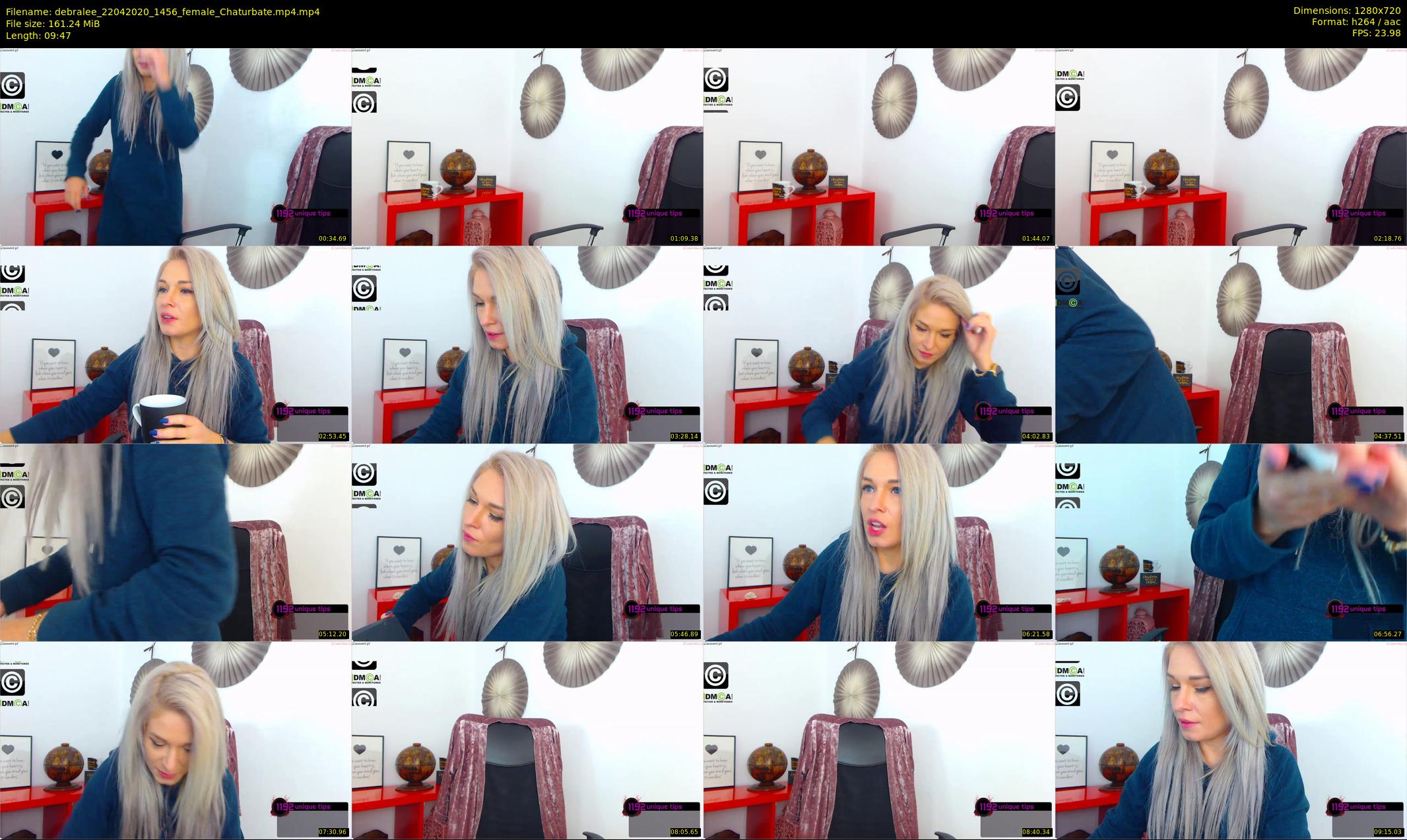 debralee — 10 minute Chaturbate female cam show recording, 720p, Apr 22, 2020