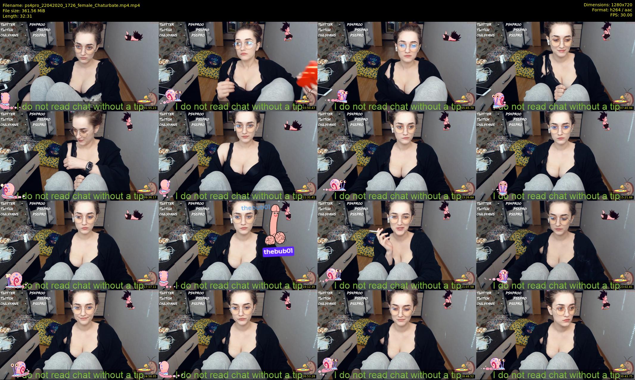 ps4pro — 33 minute Chaturbate female cam show recording, 720p, Apr 22, 2020