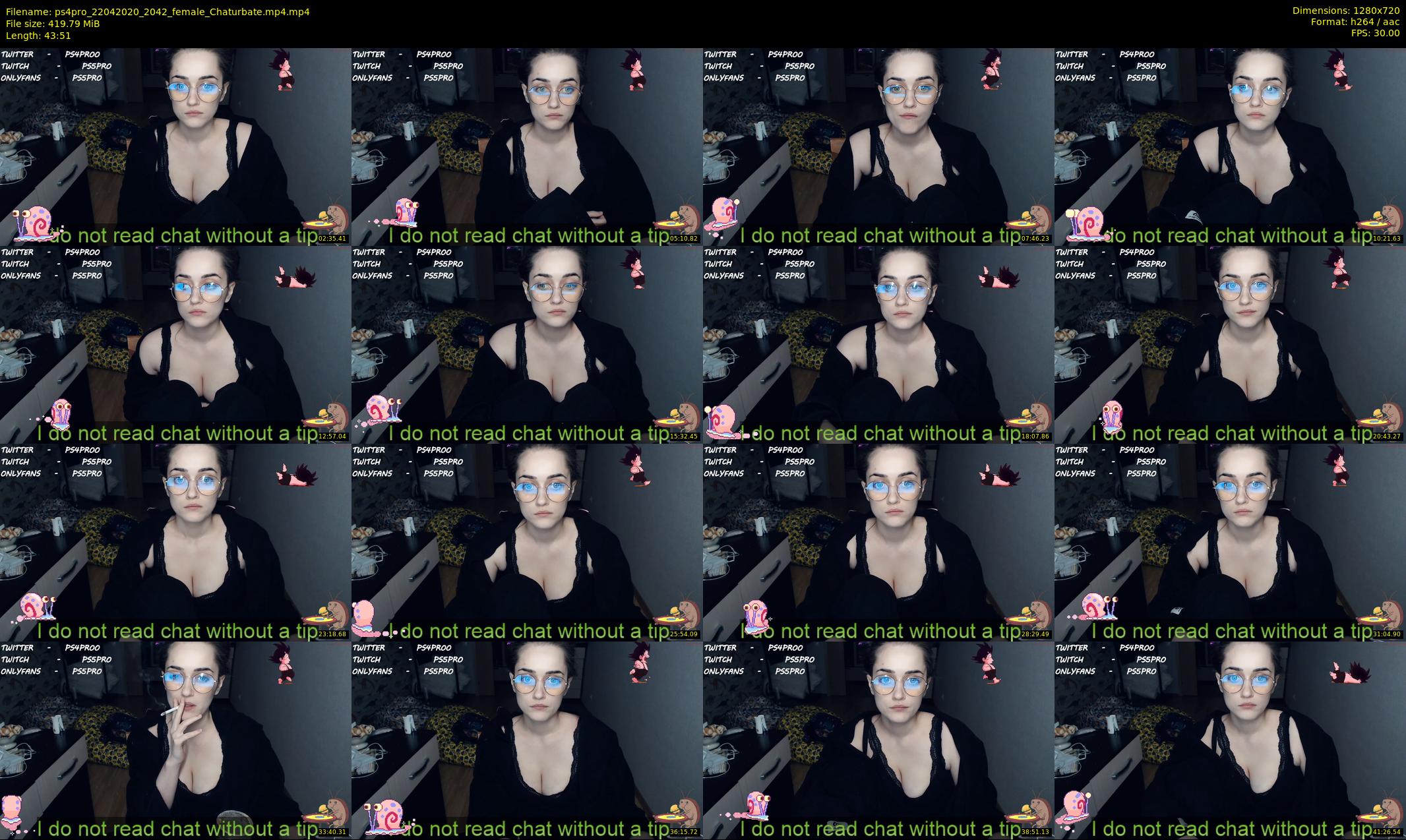ps4pro — 44 minute Chaturbate female cam show recording, 720p, Apr 22, 2020