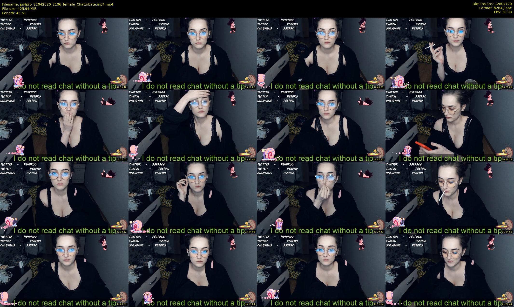 ps4pro — 44 minute Chaturbate female cam show recording, 720p, Apr 22, 2020