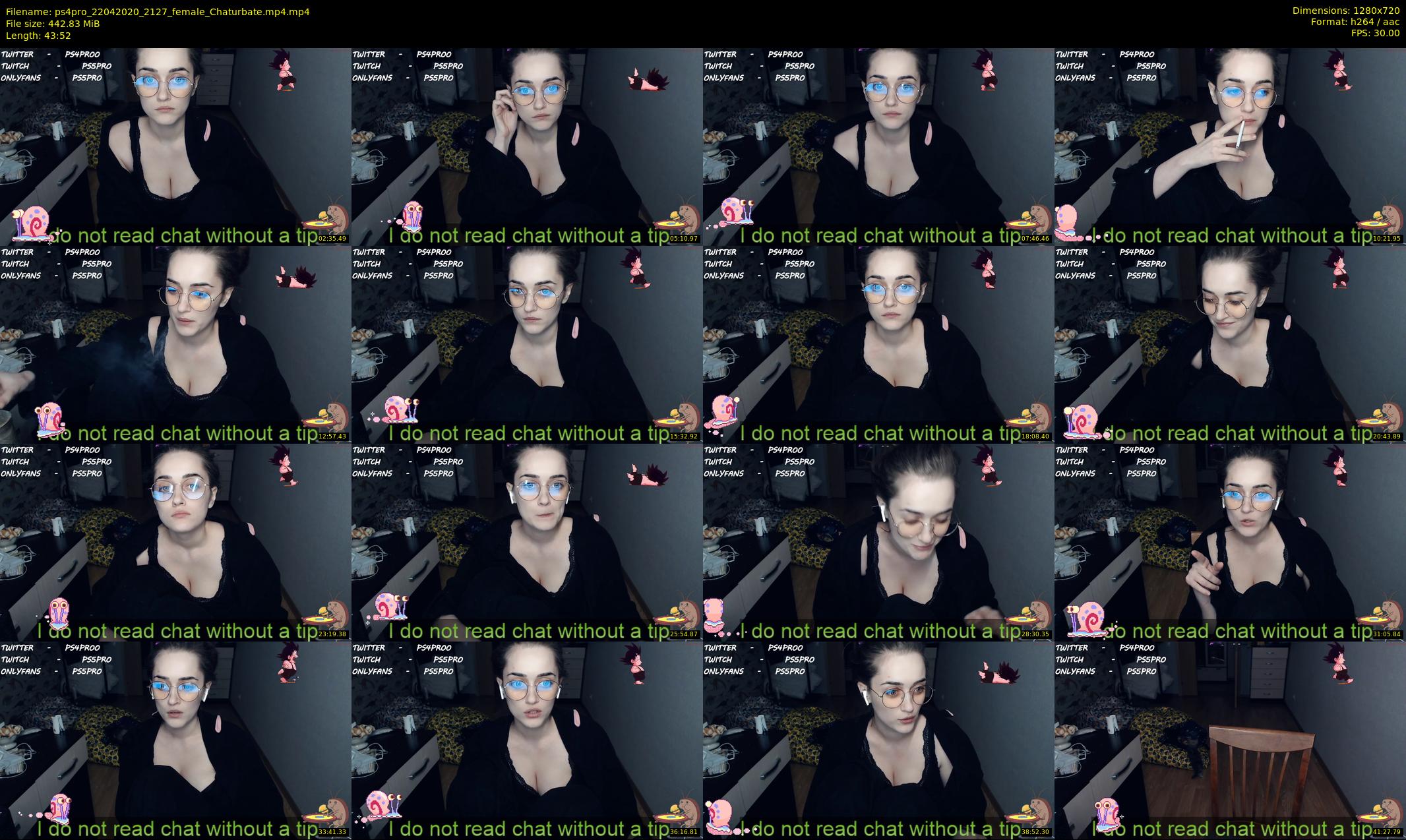 ps4pro — 44 minute Chaturbate female cam show recording, 720p, Apr 22, 2020