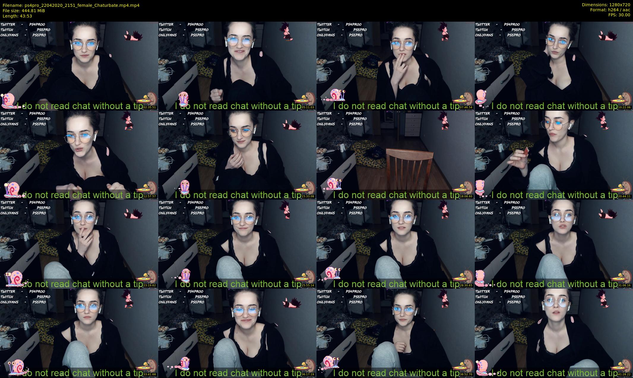 ps4pro — 44 minute Chaturbate female cam show recording, 720p, Apr 22, 2020