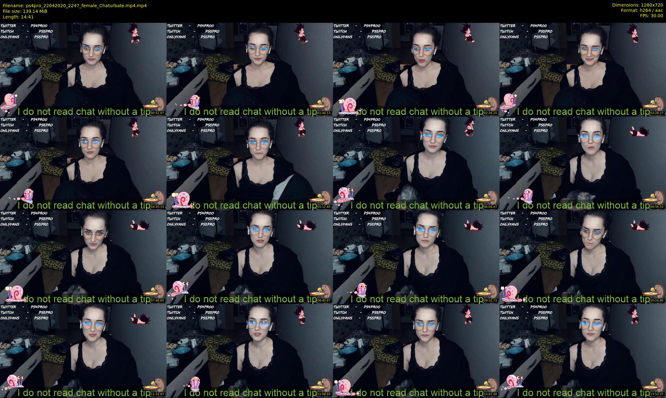 ps4pro — 15 minute Chaturbate female cam show recording, 720p, Apr 22, 2020