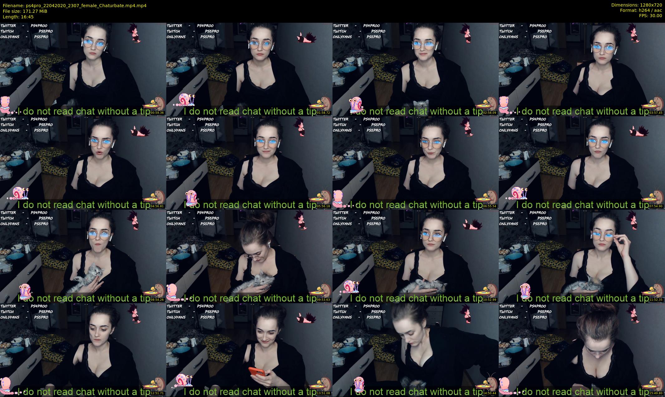 ps4pro — 17 minute Chaturbate female cam show recording, 720p, Apr 22, 2020