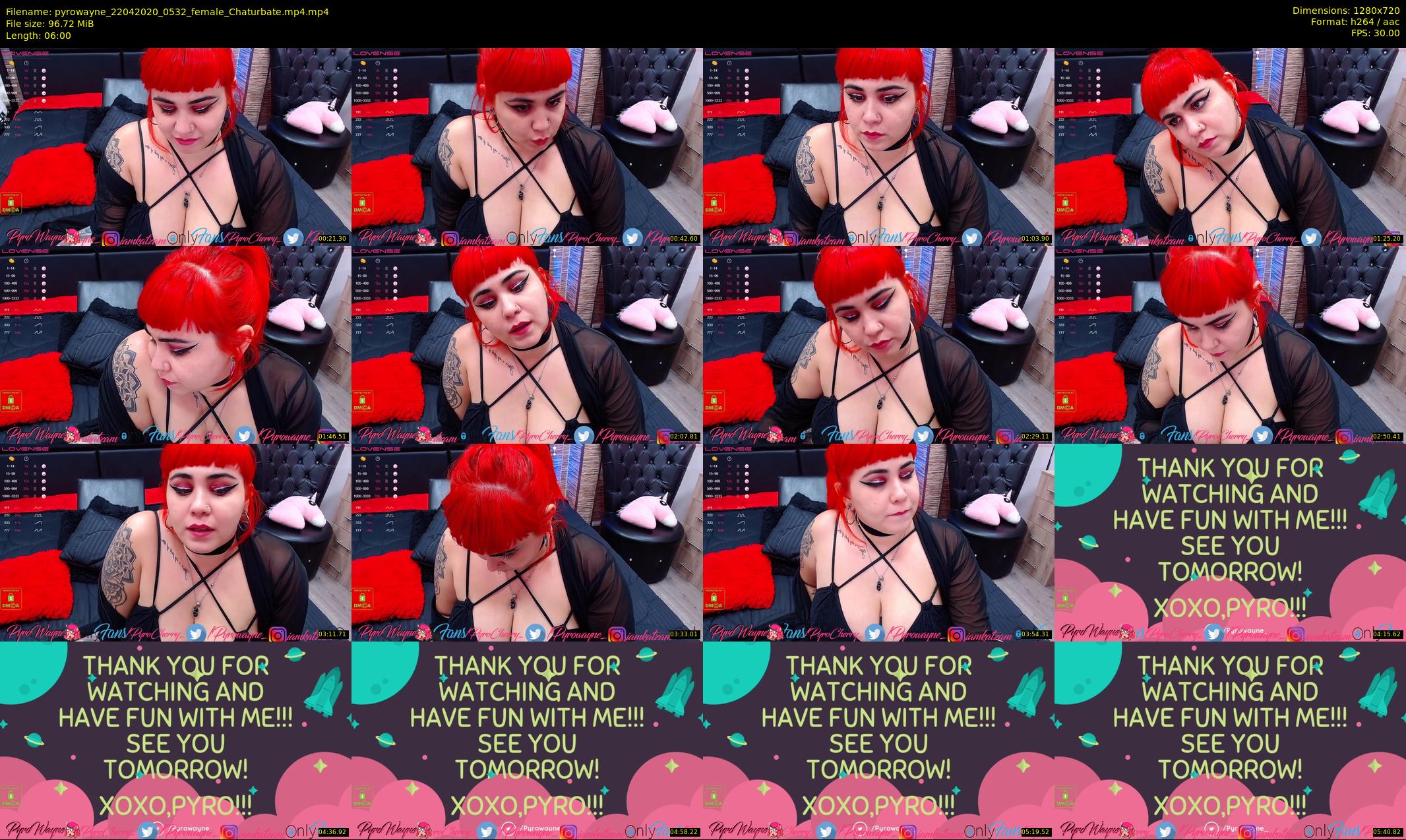 pyrowayne — 6 minute Chaturbate female cam show recording, 720p, Apr 22, 2020