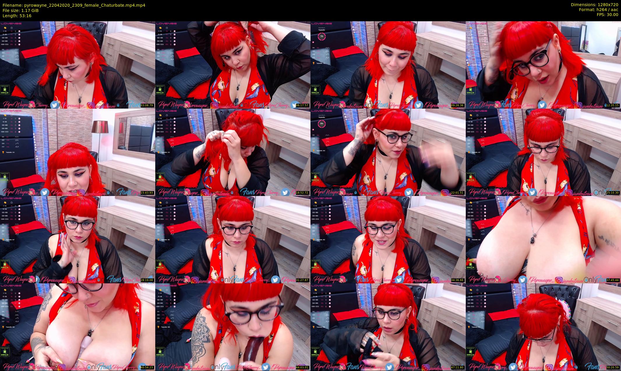 pyrowayne — 54 minute Chaturbate female cam show recording, 720p, Apr 22, 2020