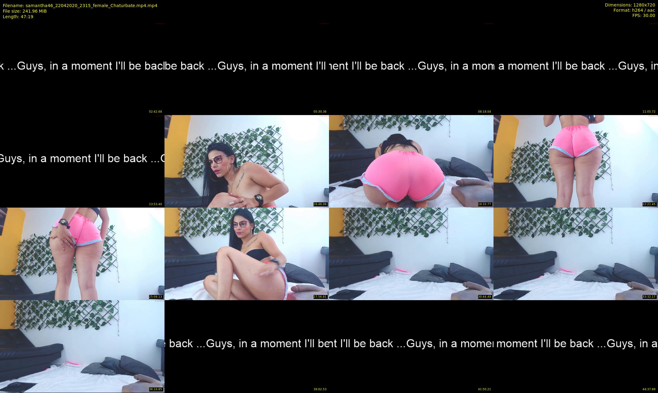 samantha46 — 48 minute Chaturbate female cam show recording, 720p, Apr 22, 2020