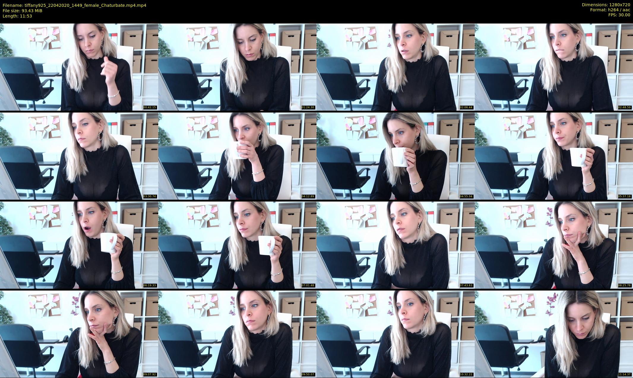 tiffany925 — 12 minute Chaturbate female cam show recording, 720p, Apr 22, 2020