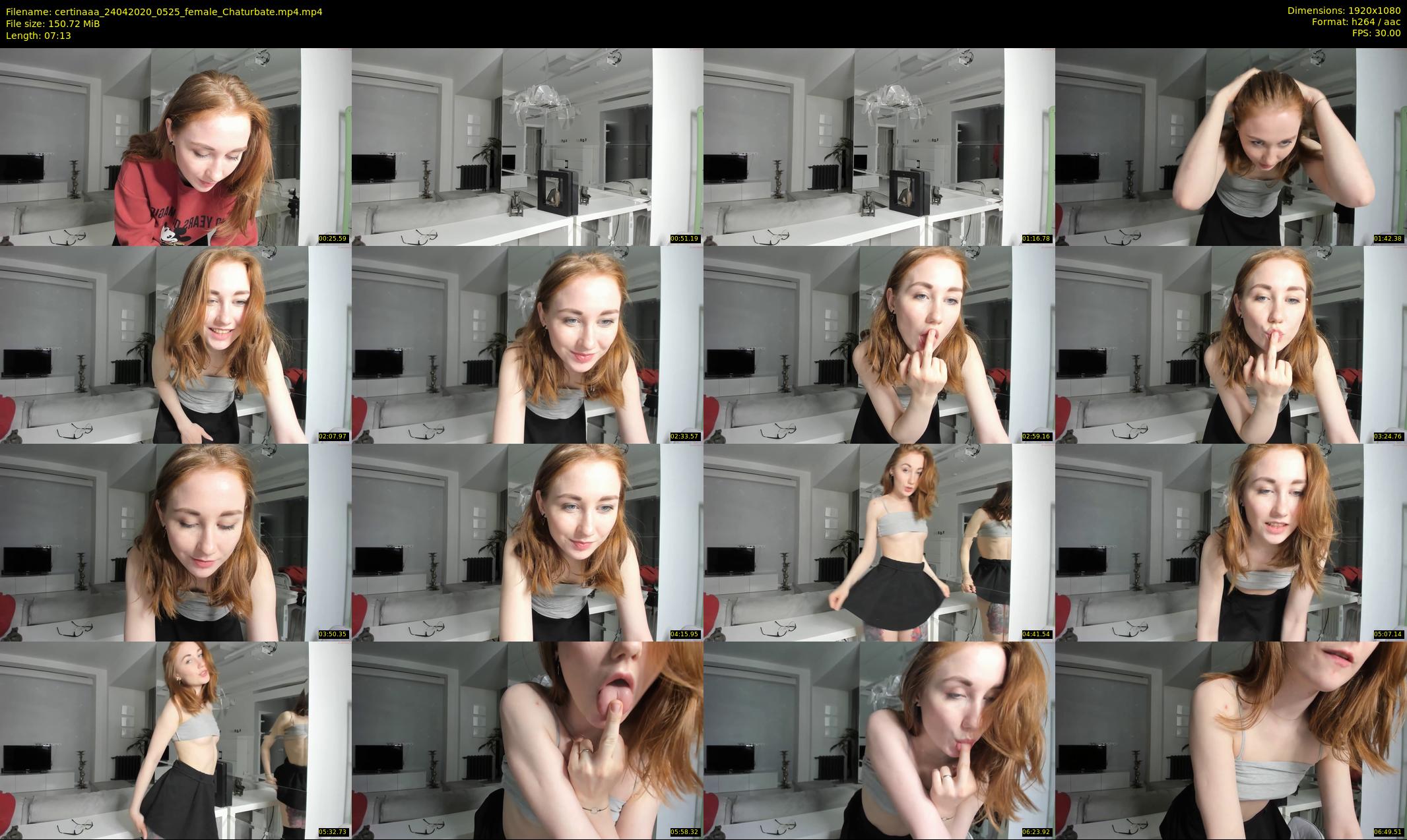 certinaaa — 8 minute Chaturbate female cam show recording, 1080p, Apr 24, 2020