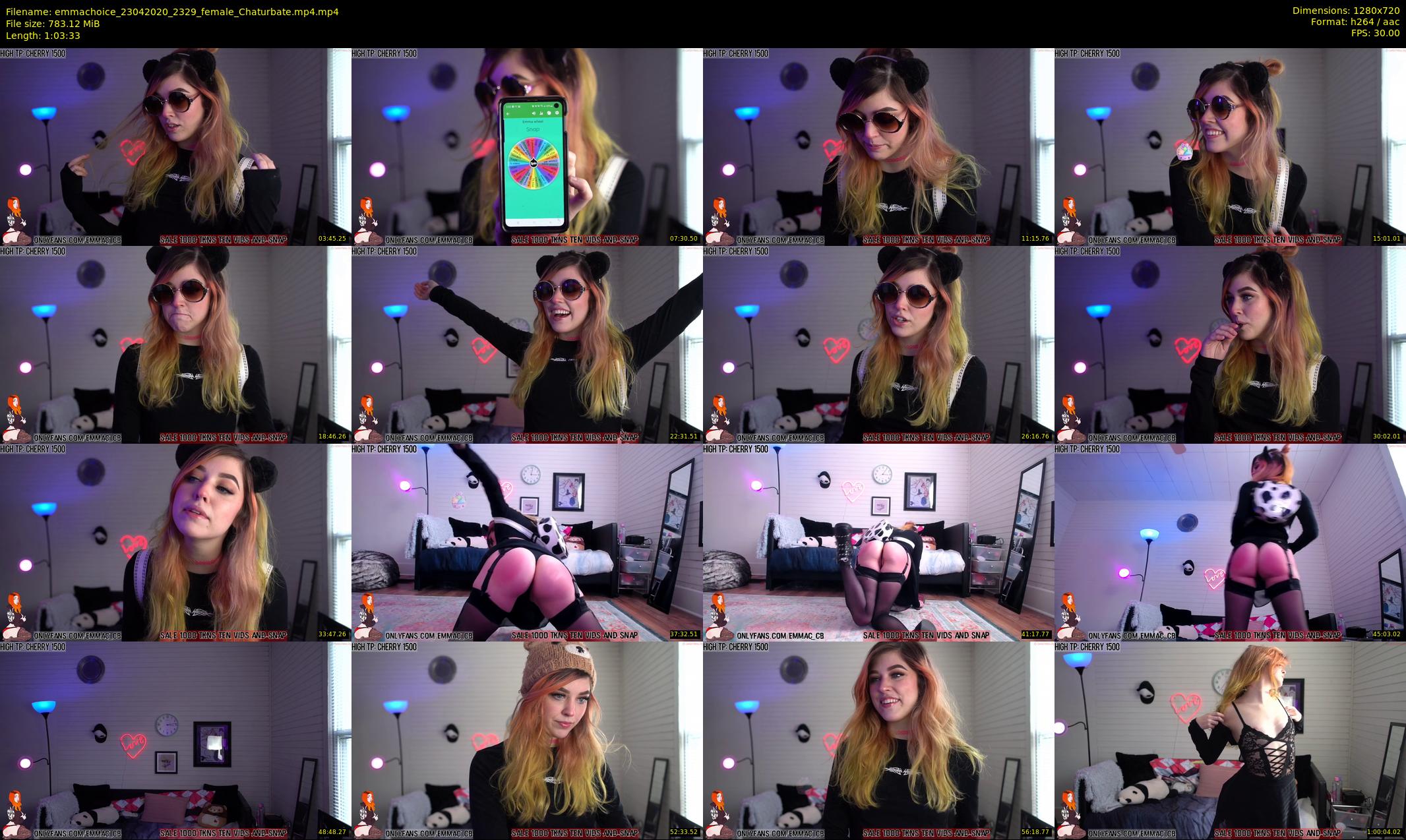 emmachoice — 64 minute Chaturbate female cam show recording, 720p, Apr 23, 2020