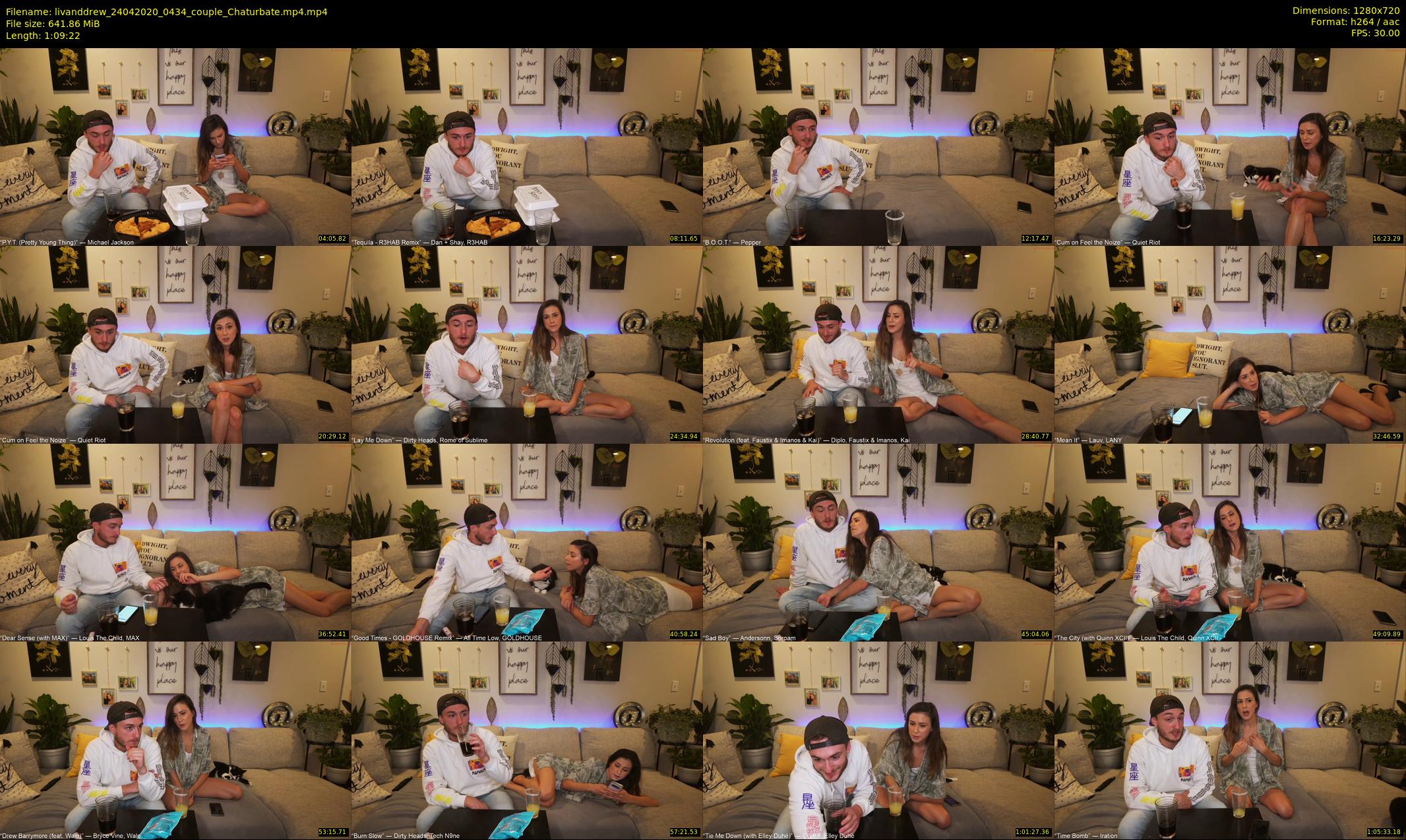 livanddrew — 70 minute Chaturbate couple cam show recording, 720p, Apr 24, 2020
