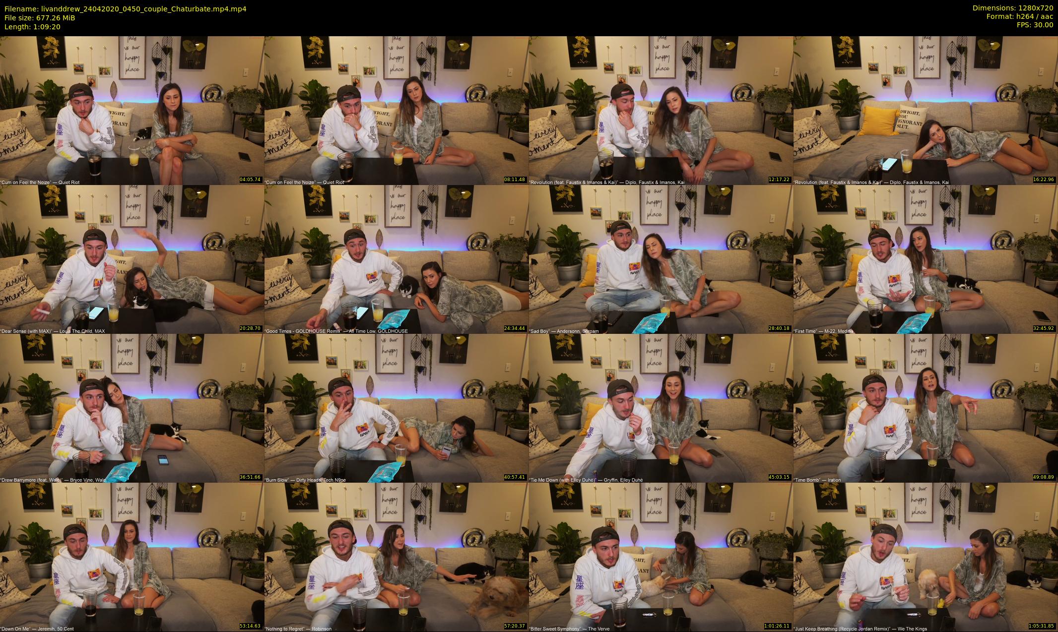 livanddrew — 70 minute Chaturbate couple cam show recording, 720p, Apr 24, 2020