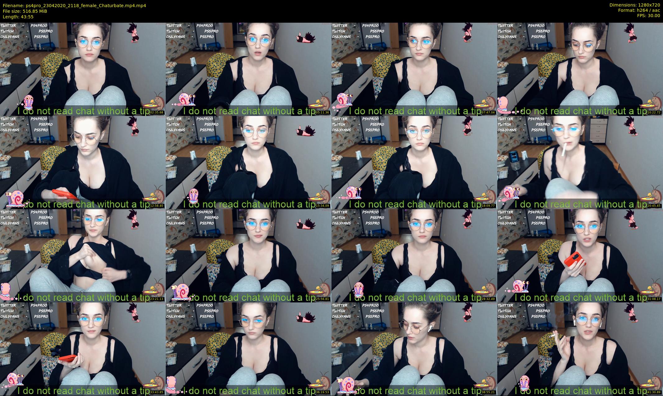 ps4pro — 44 minute Chaturbate female cam show recording, 720p, Apr 23, 2020