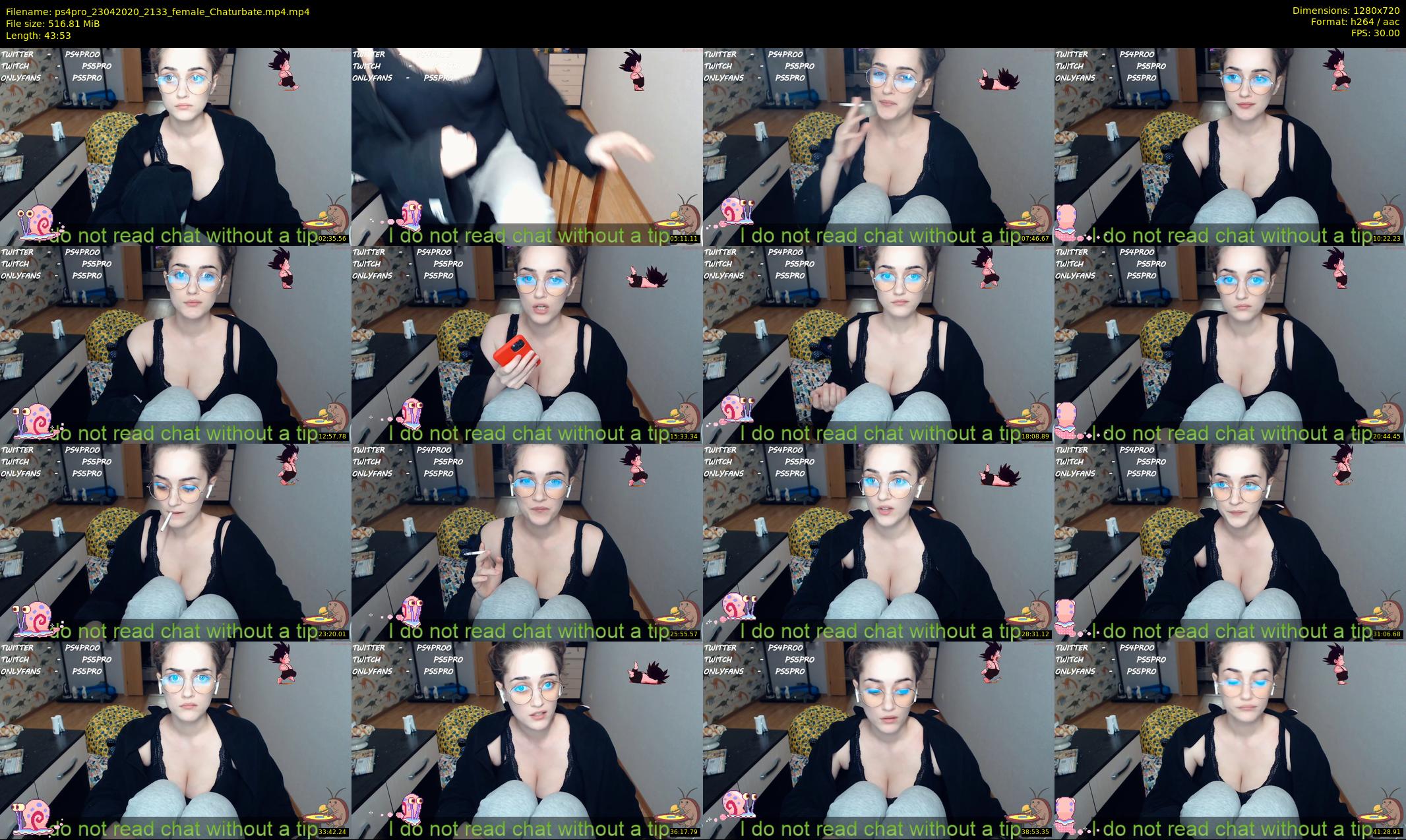 ps4pro — 44 minute Chaturbate female cam show recording, 720p, Apr 23, 2020