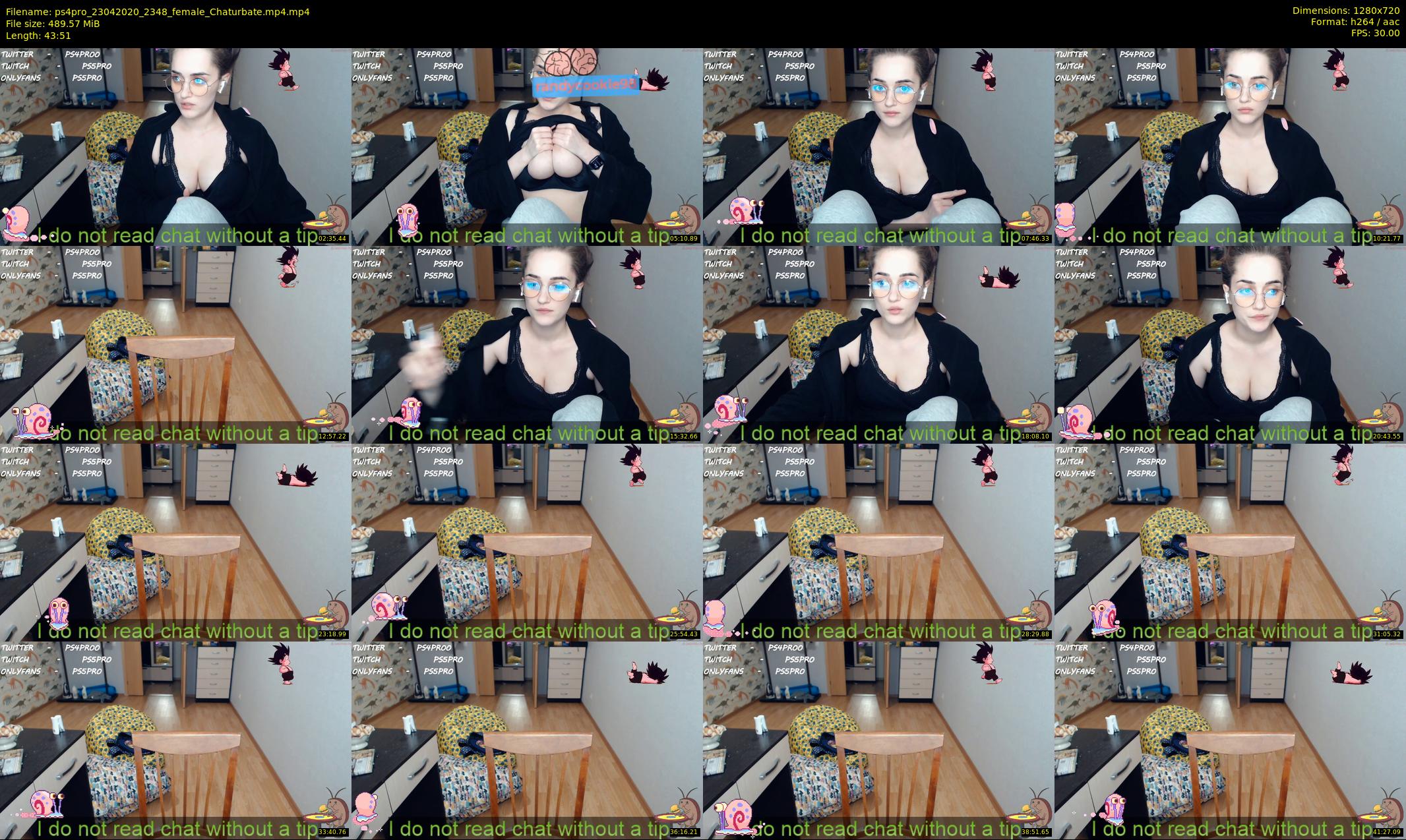 ps4pro — 44 minute Chaturbate female cam show recording, 720p, Apr 23, 2020